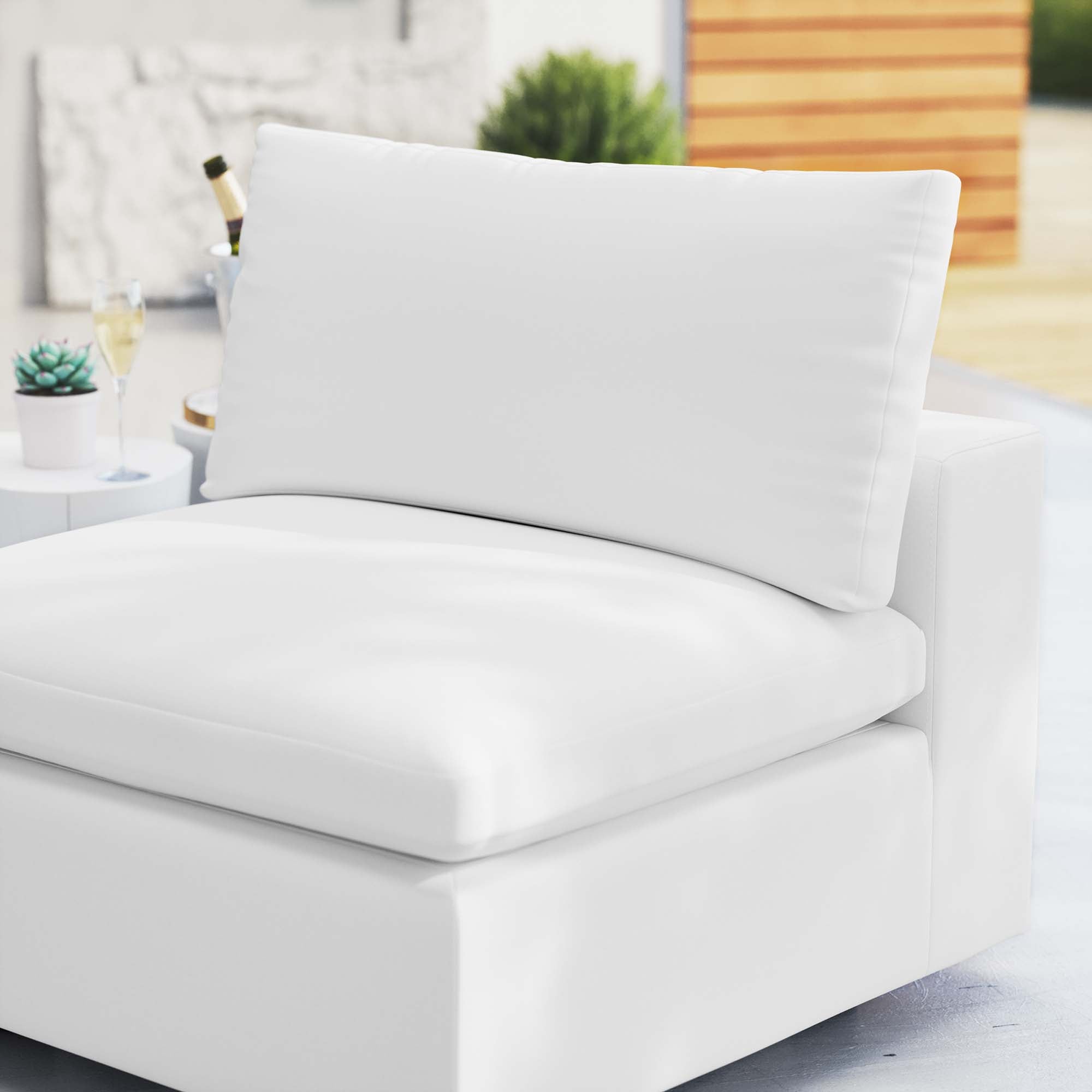 Commix Sunbrella® Outdoor Patio Armless Chair, White