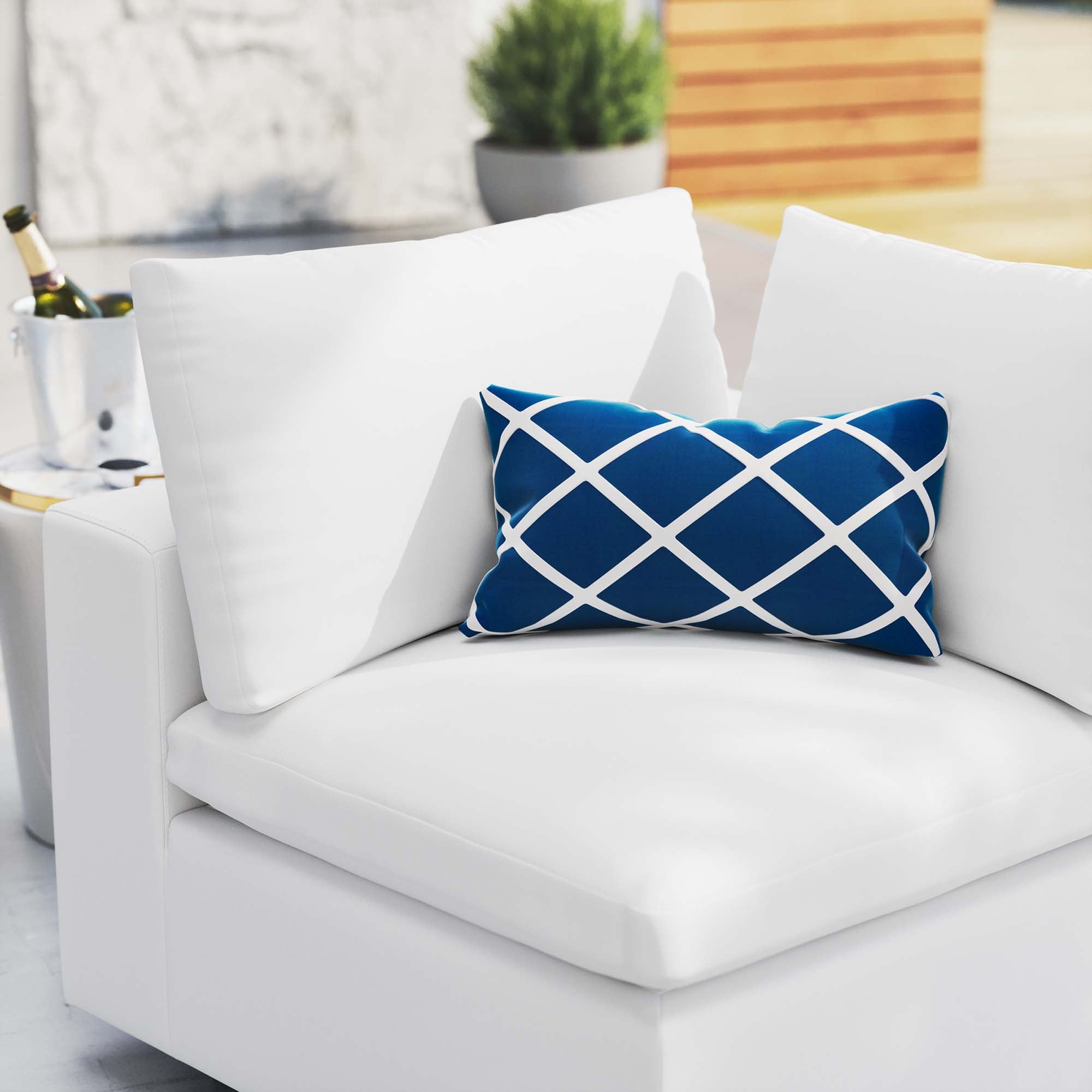 Commix Sunbrella® Outdoor Patio Corner Chair, White
