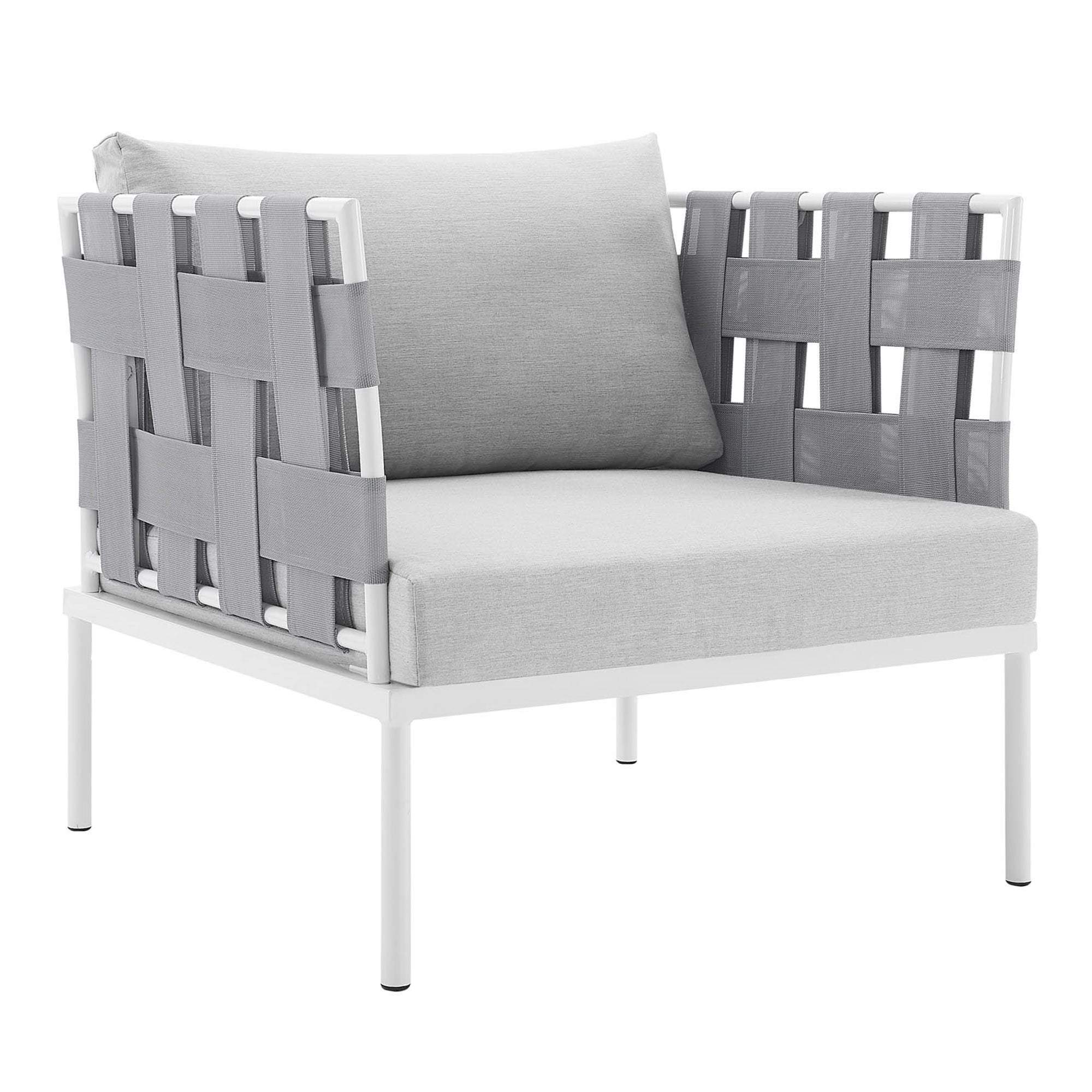 Harmony Sunbrella® Outdoor Patio Aluminum Armchair, Gray Gray