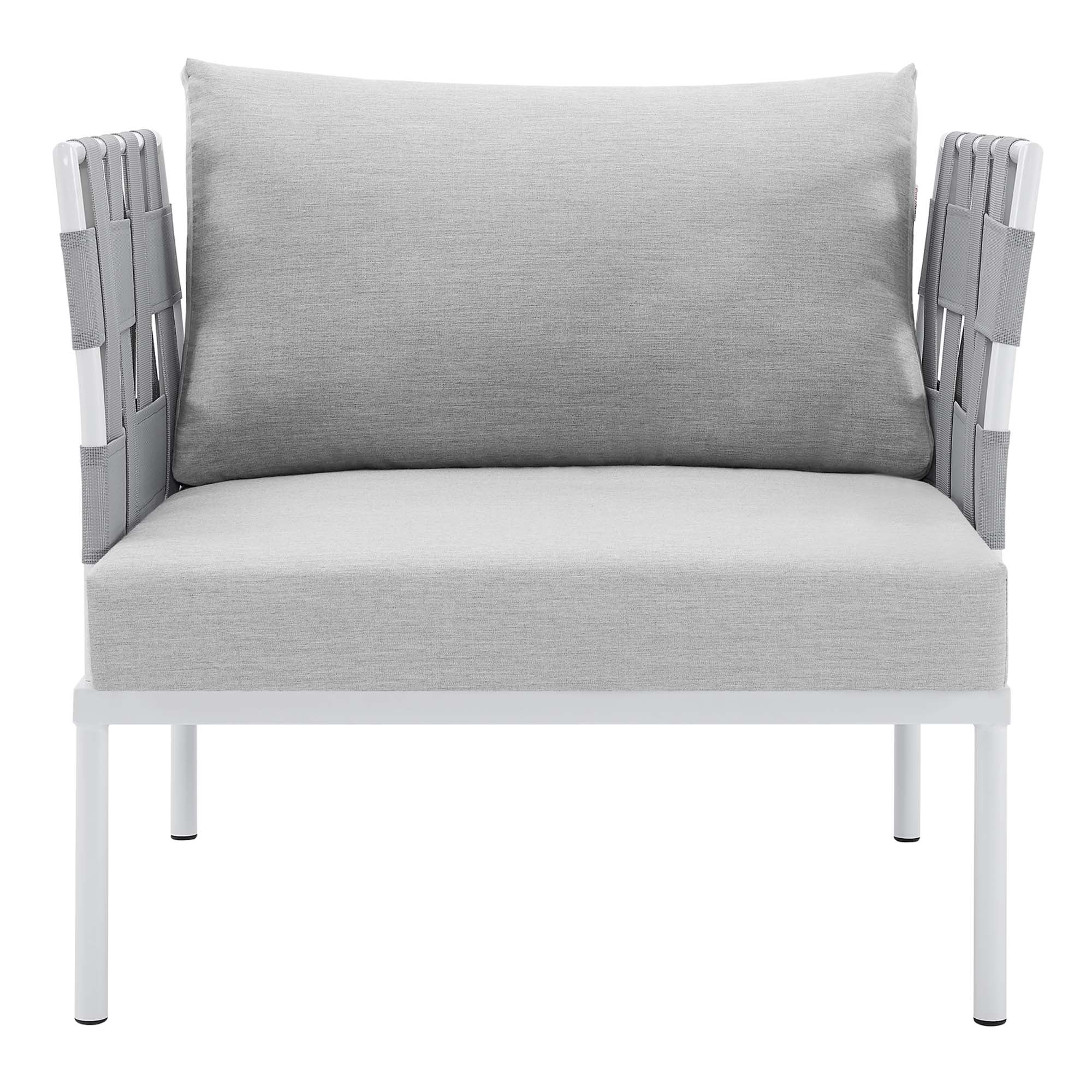 Harmony Sunbrella® Outdoor Patio Aluminum Armchair, Gray Gray