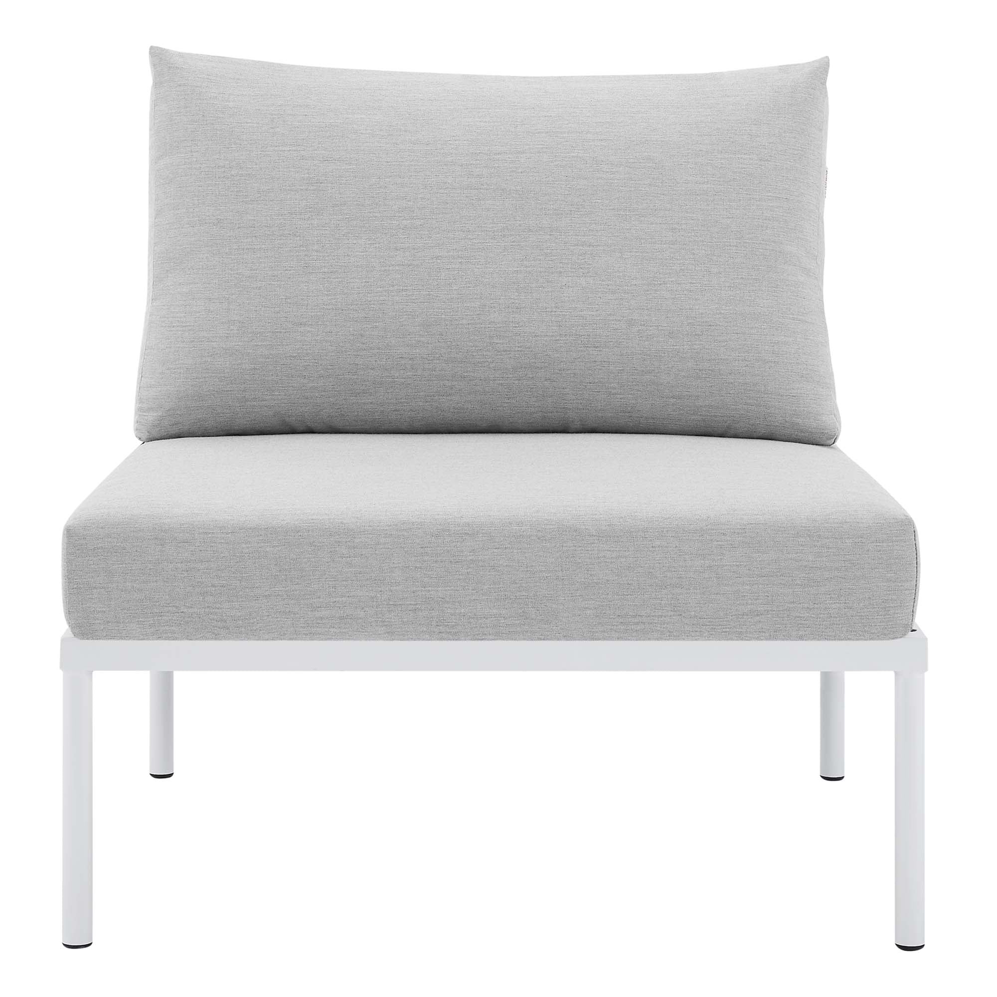 Harmony Sunbrella® Outdoor Patio Aluminum Armless Chair, Gray Gray