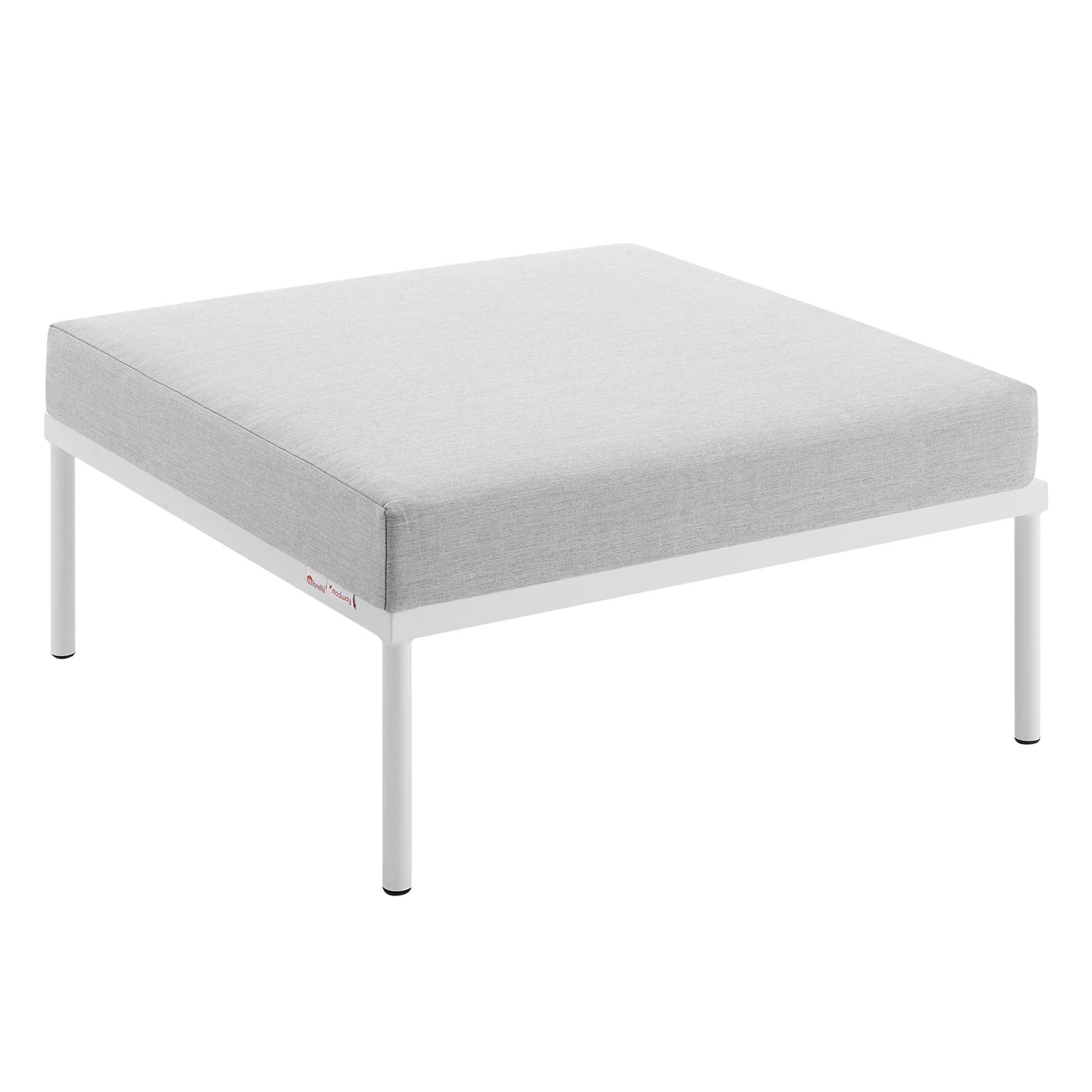 Harmony Sunbrella® Outdoor Patio Aluminum Ottoman, Gray