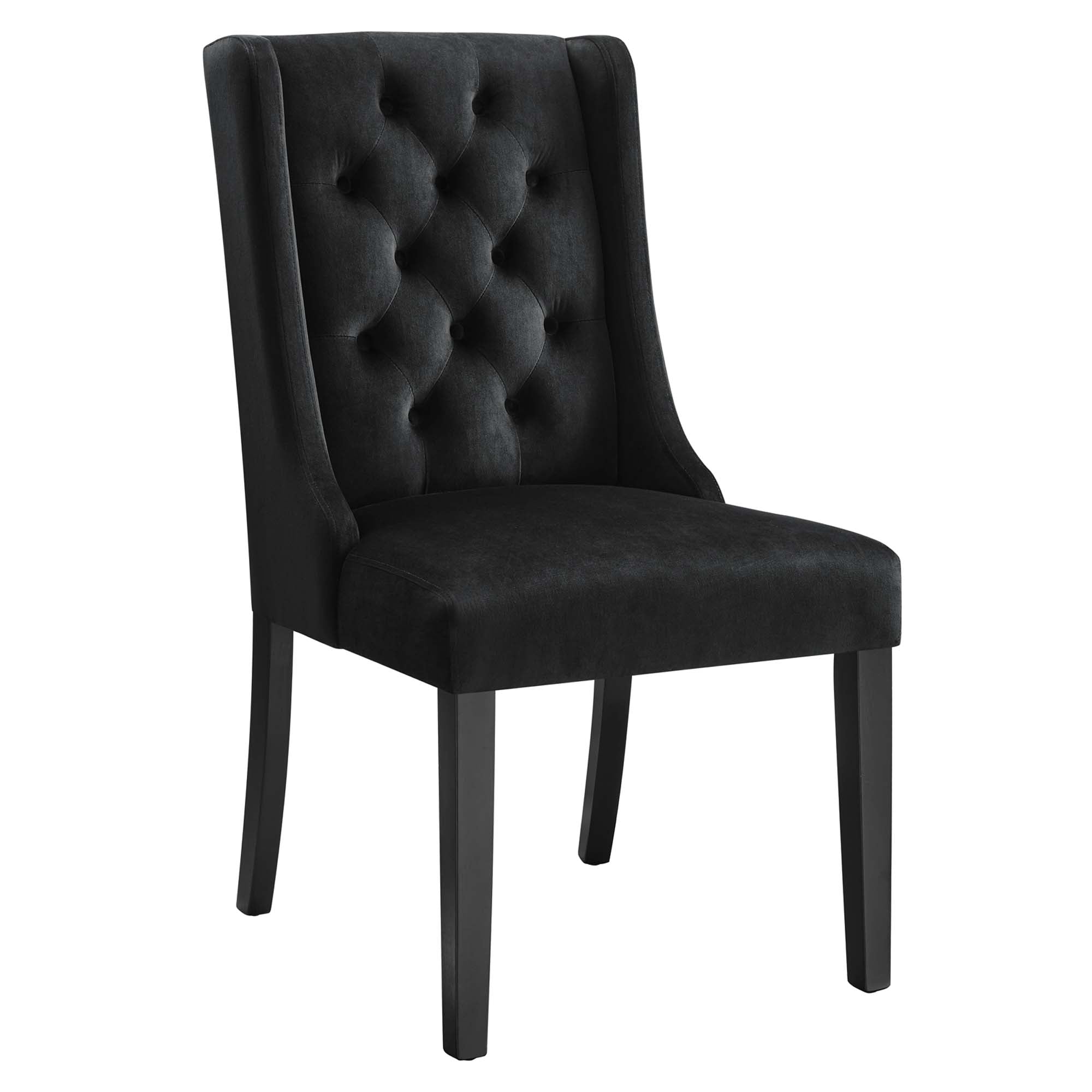 Baronet Performance Velvet Dining Chairs Set of 2, Black