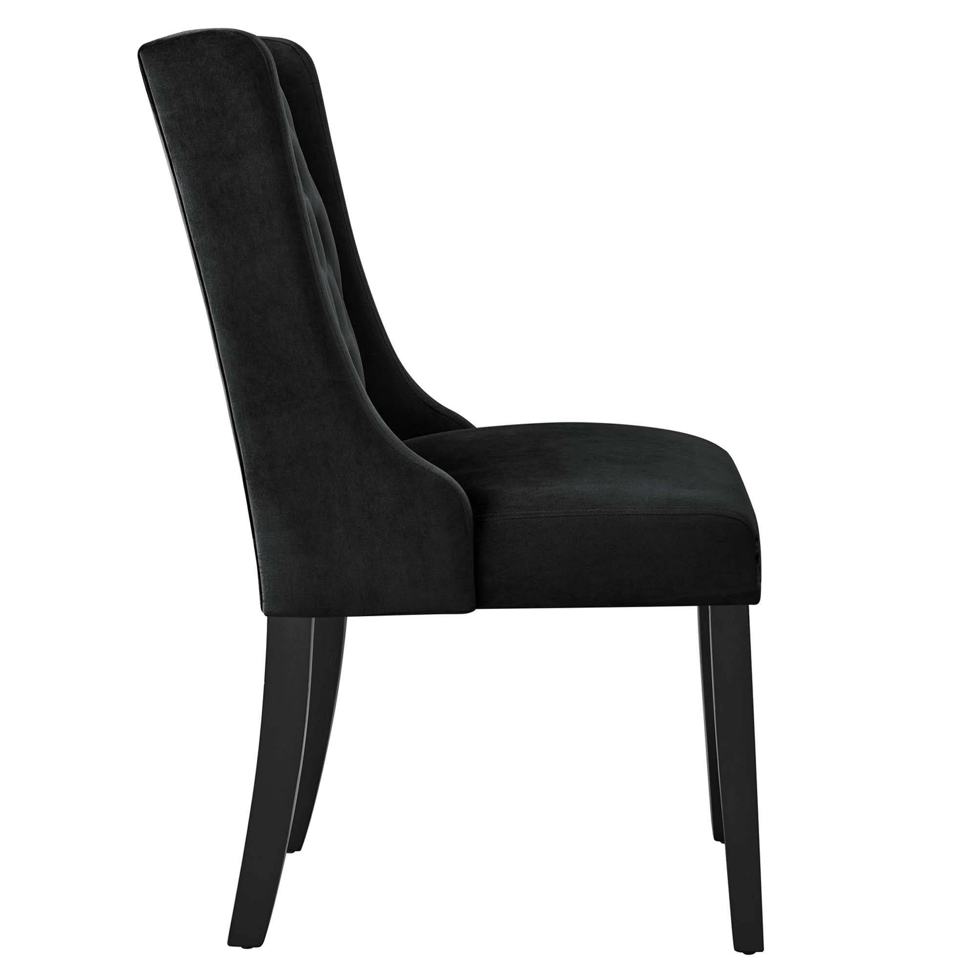 Baronet Performance Velvet Dining Chairs Set of 2, Black