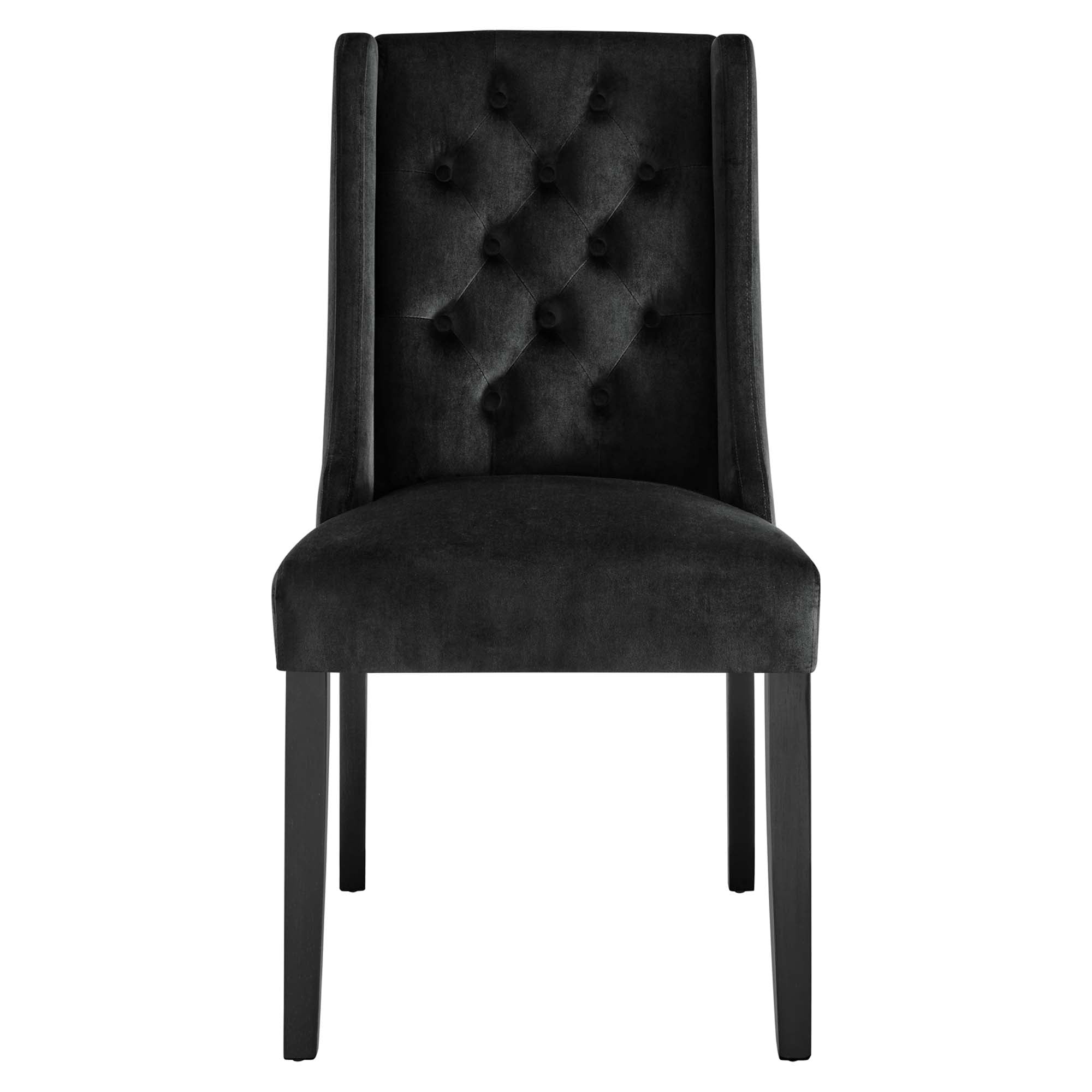 Baronet Performance Velvet Dining Chairs Set of 2, Black
