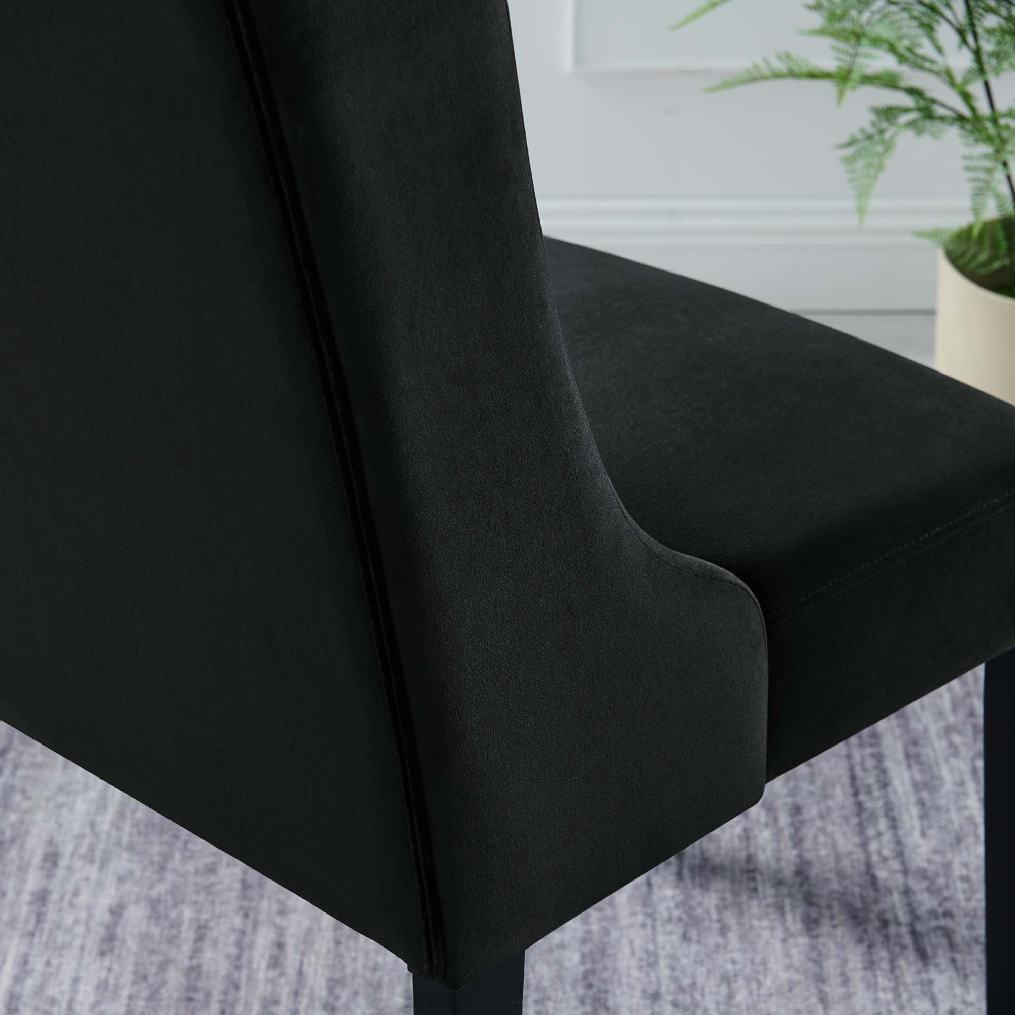 Baronet Performance Velvet Dining Chairs Set of 2, Black