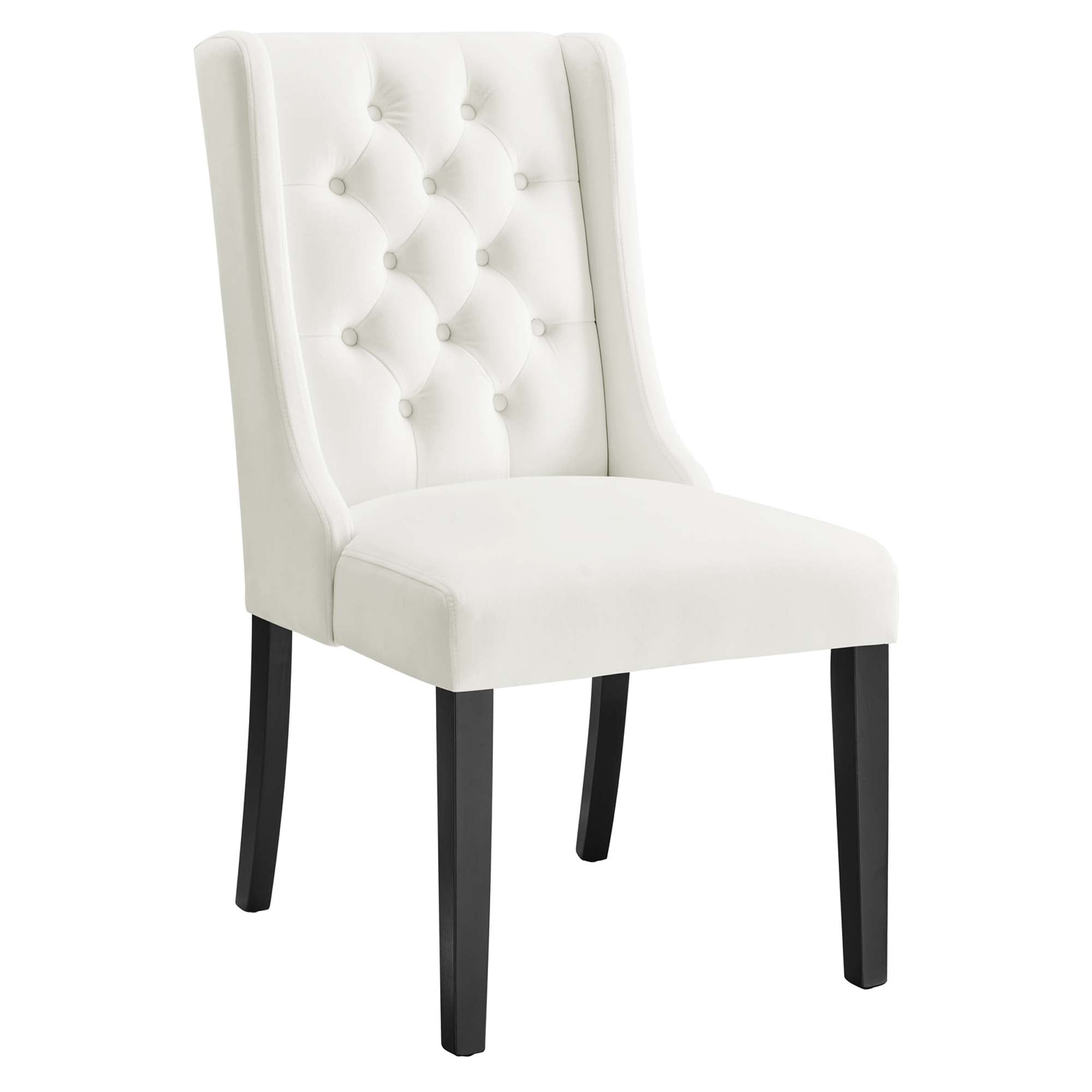 Baronet Performance Velvet Dining Chairs Set of 2, White
