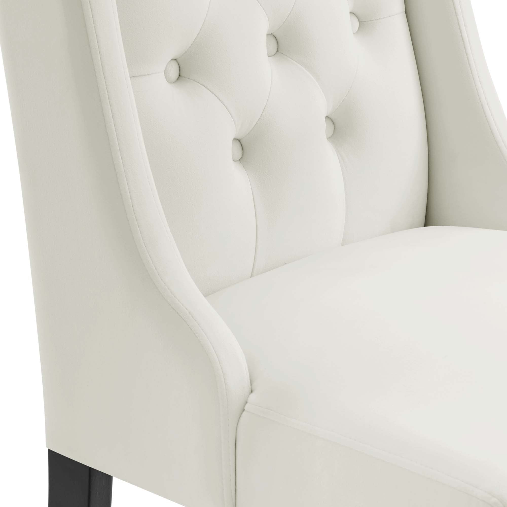 Baronet Performance Velvet Dining Chairs Set of 2, White