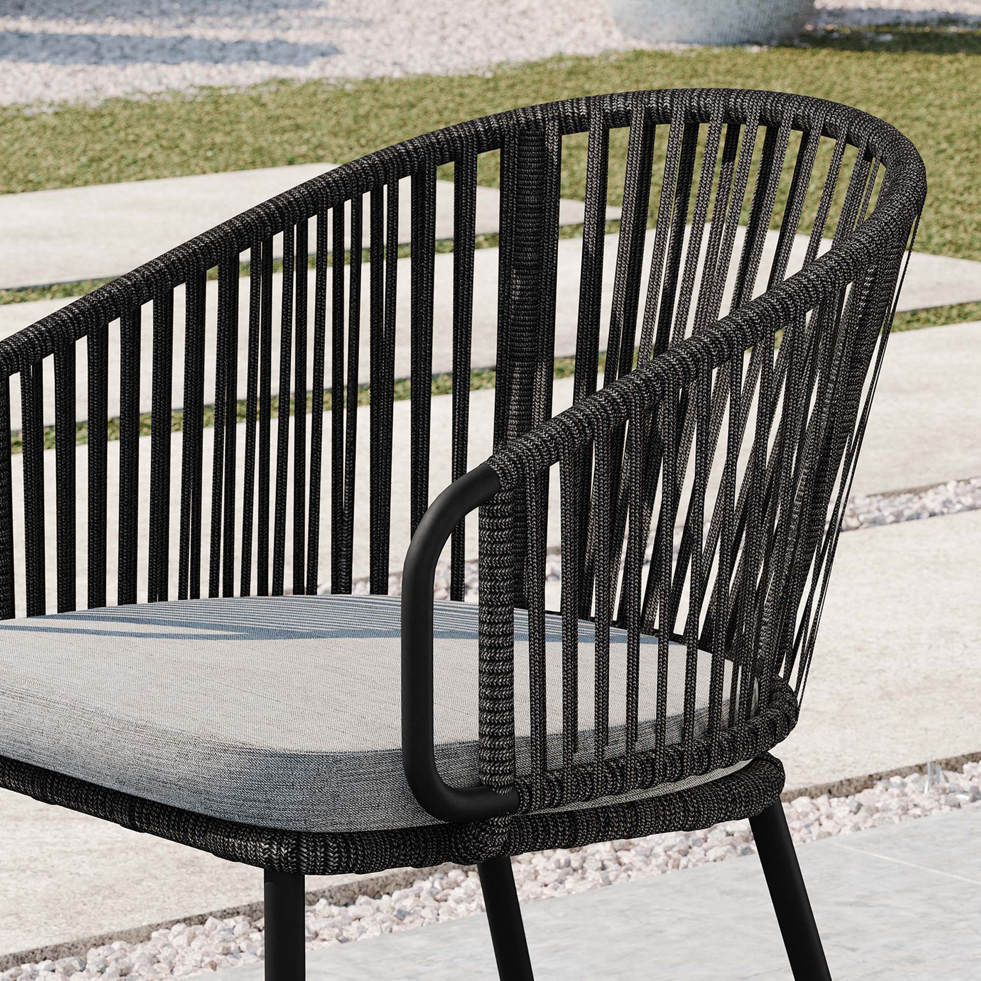 Harbor Outdoor Patio Armchair, Charcoal Gray