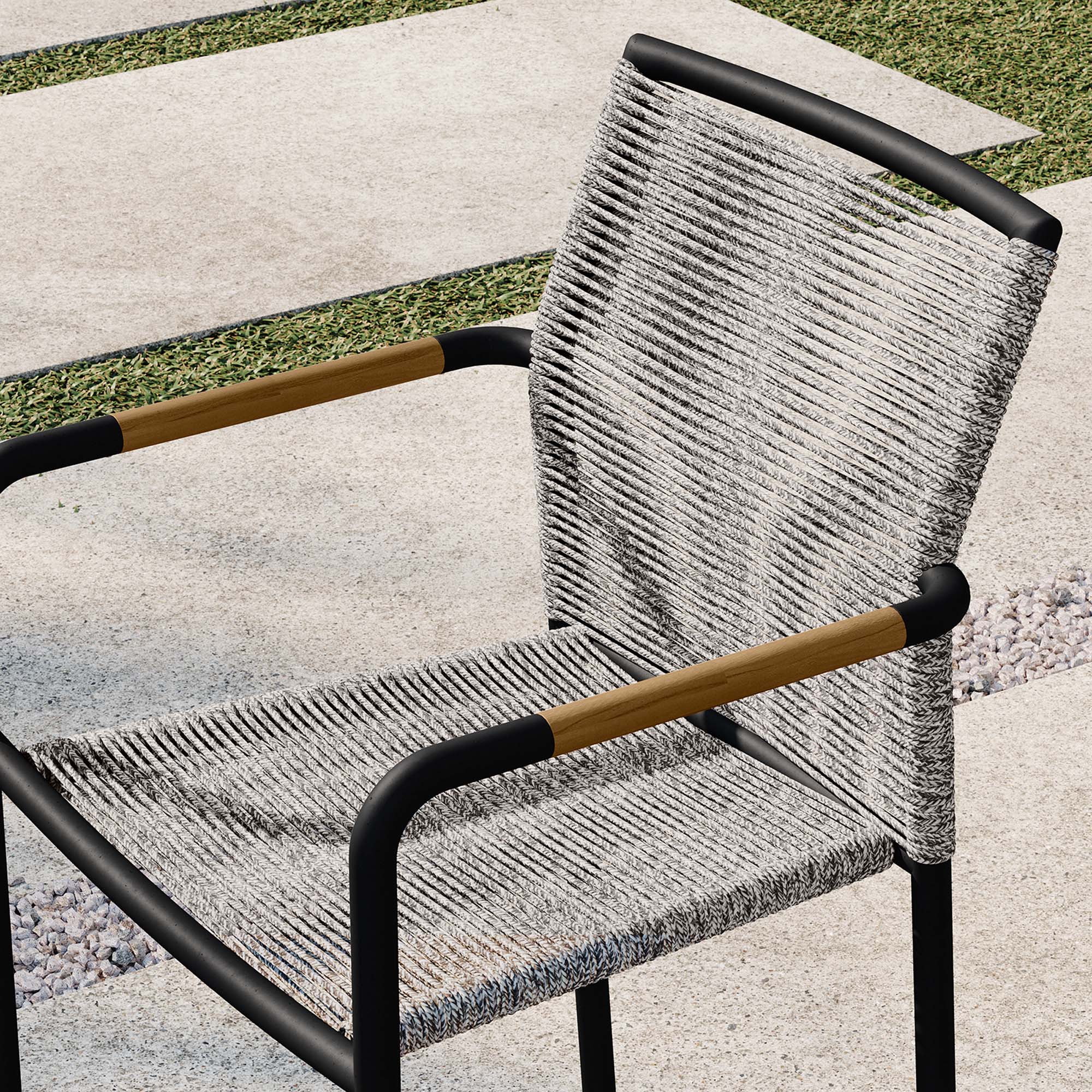 Serenity Outdoor Patio Armchairs Set of 2, Light Gray
