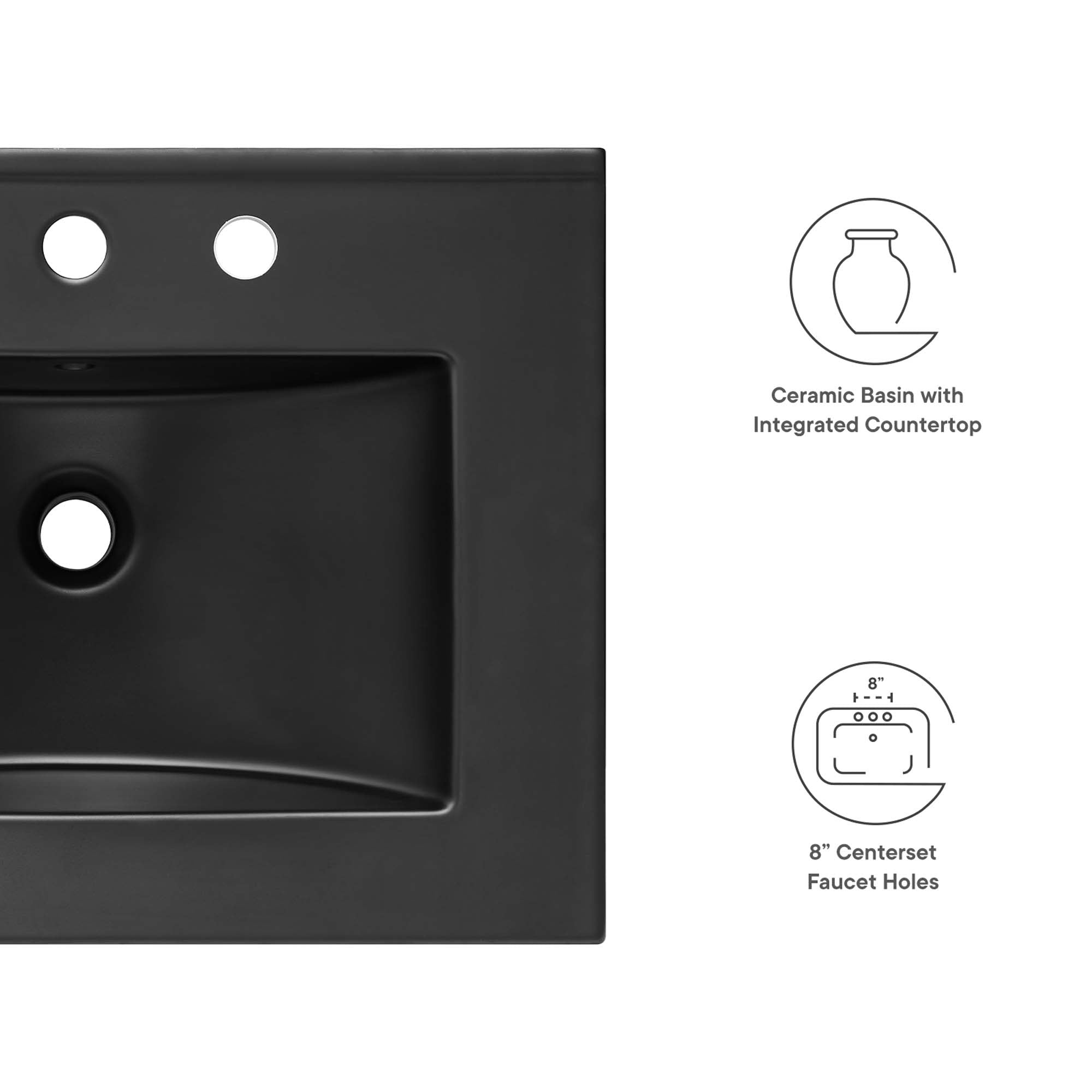 Cayman 24" Bathroom Sink, Black