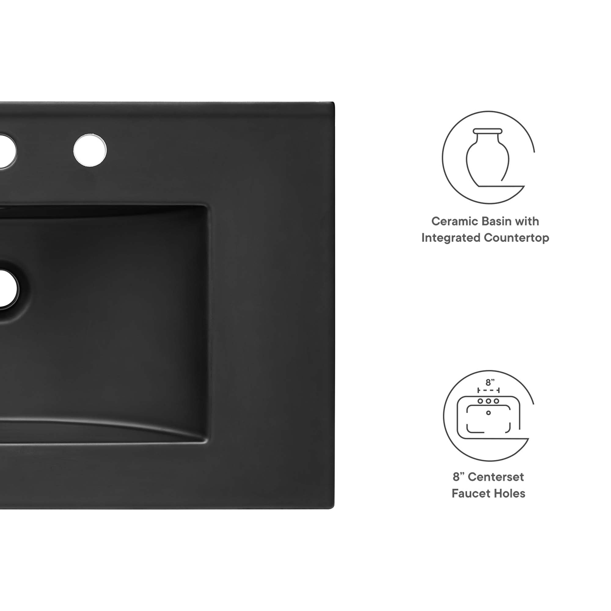Cayman 30" Bathroom Sink, Black