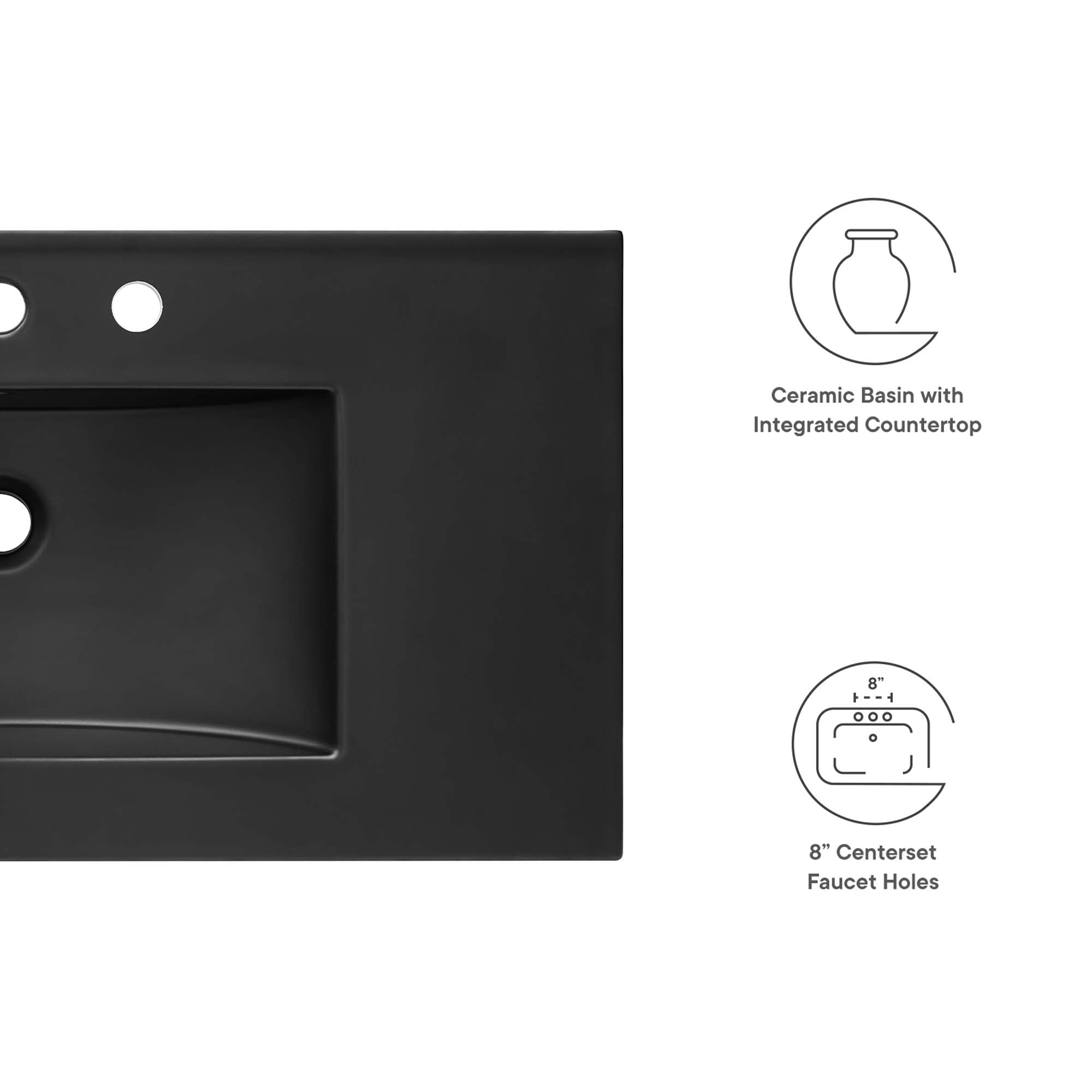 Cayman 36" Bathroom Sink, Black
