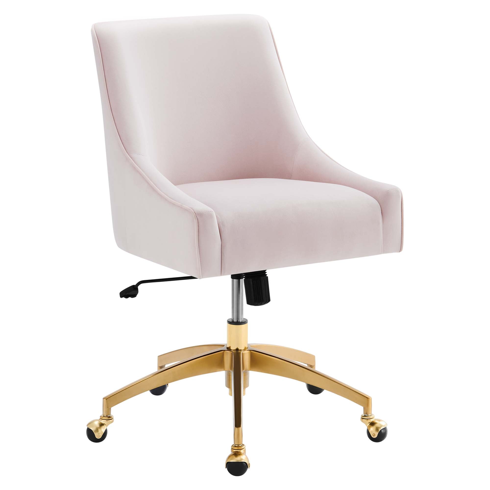 Discern Performance Velvet Office Chair, Pink
