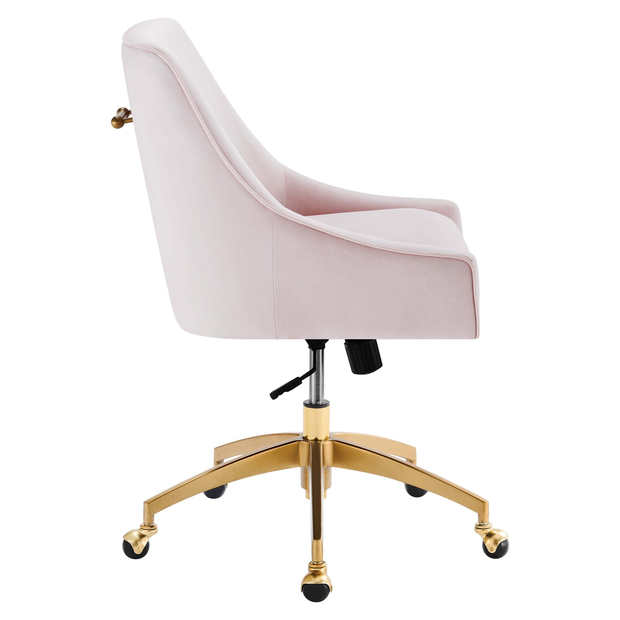 Discern Performance Velvet Office Chair, Pink