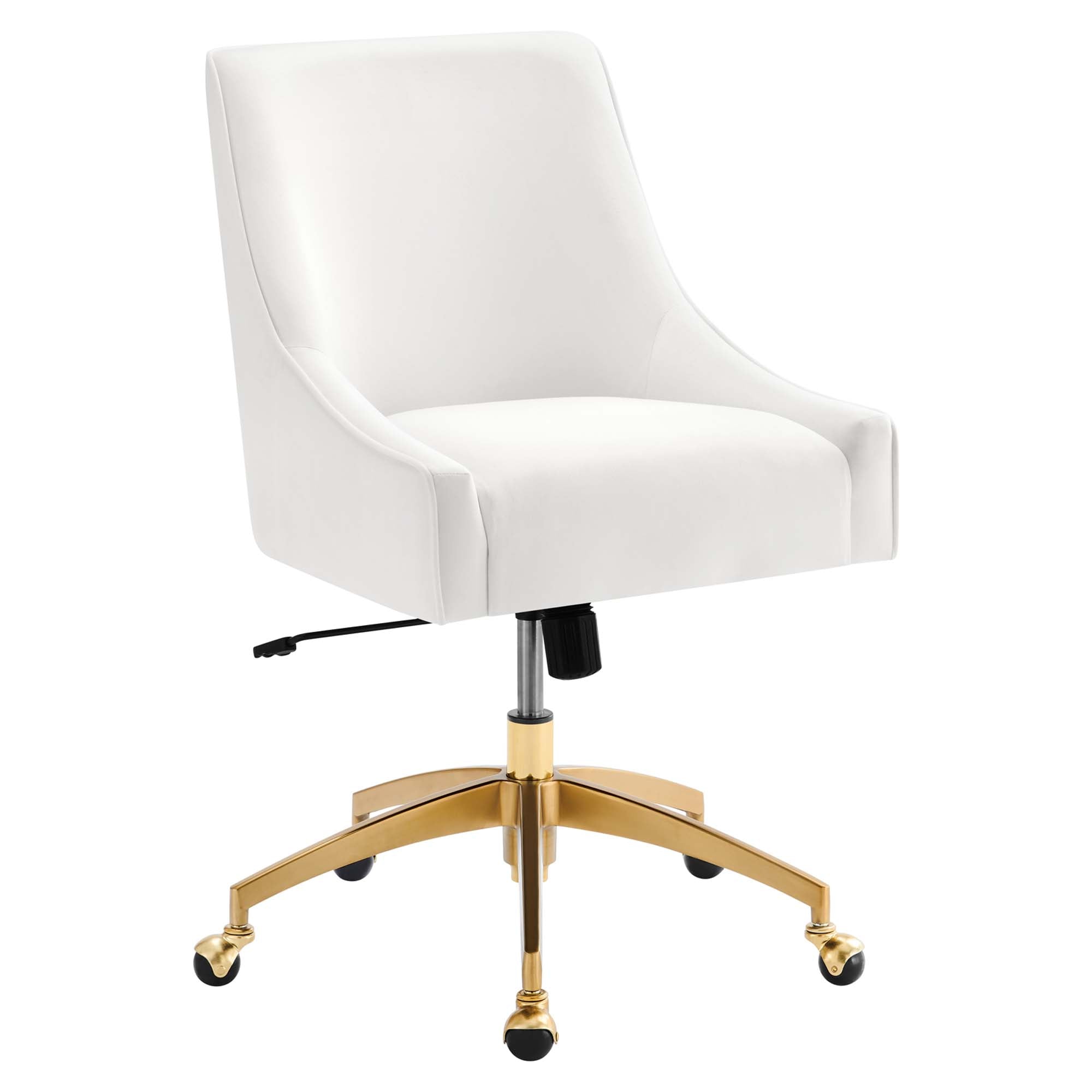Discern Performance Velvet Office Chair, White
