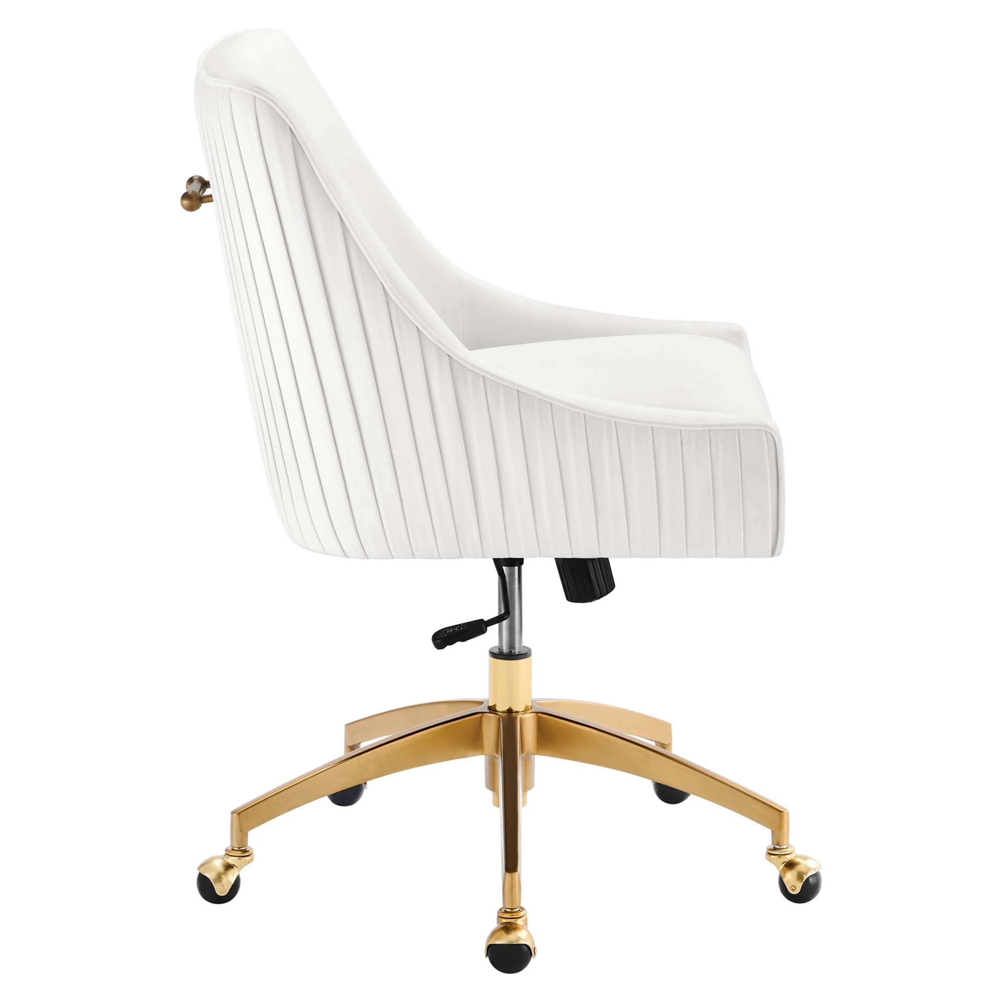 Discern Performance Velvet Office Chair, White