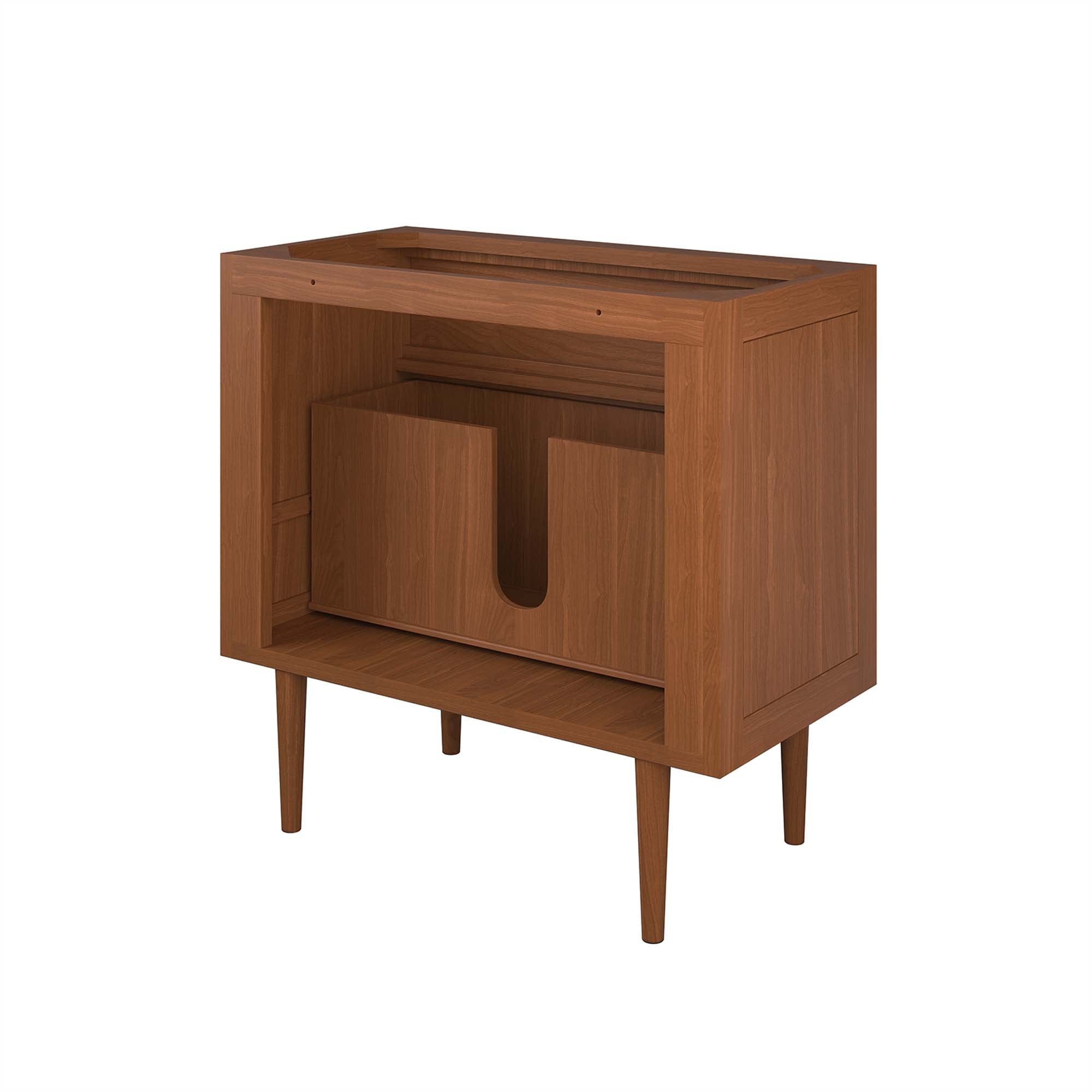 Cassia 36" Teak Wood Bathroom Vanity Cabinet (Sink Basin Not Included), Natural