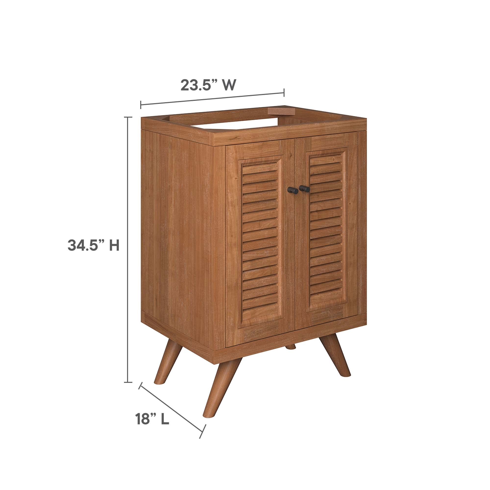 Birdie 24" Teak Wood Bathroom Vanity Cabinet (Sink Basin Not Included), Natural