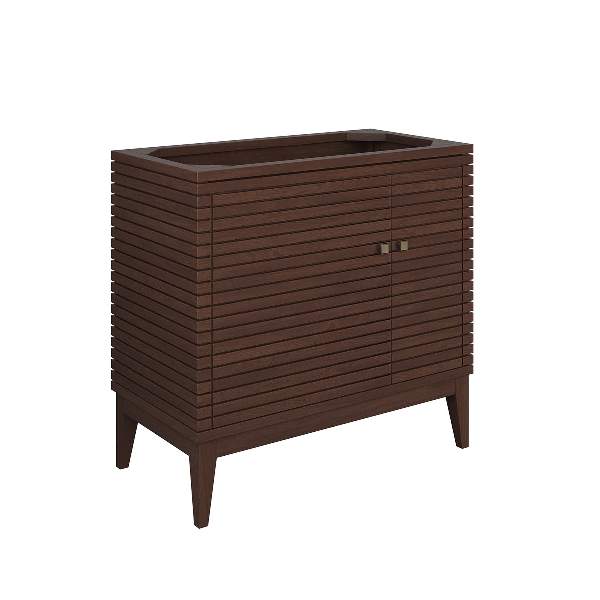 Ledger 36" Wood Bathroom Vanity Cabinet (Sink Basin Not Included), Walnut