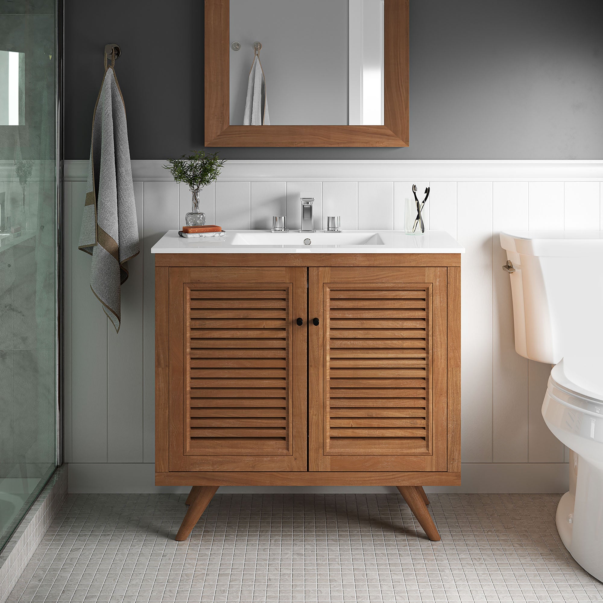 Birdie 36" Bathroom Vanity, Natural White