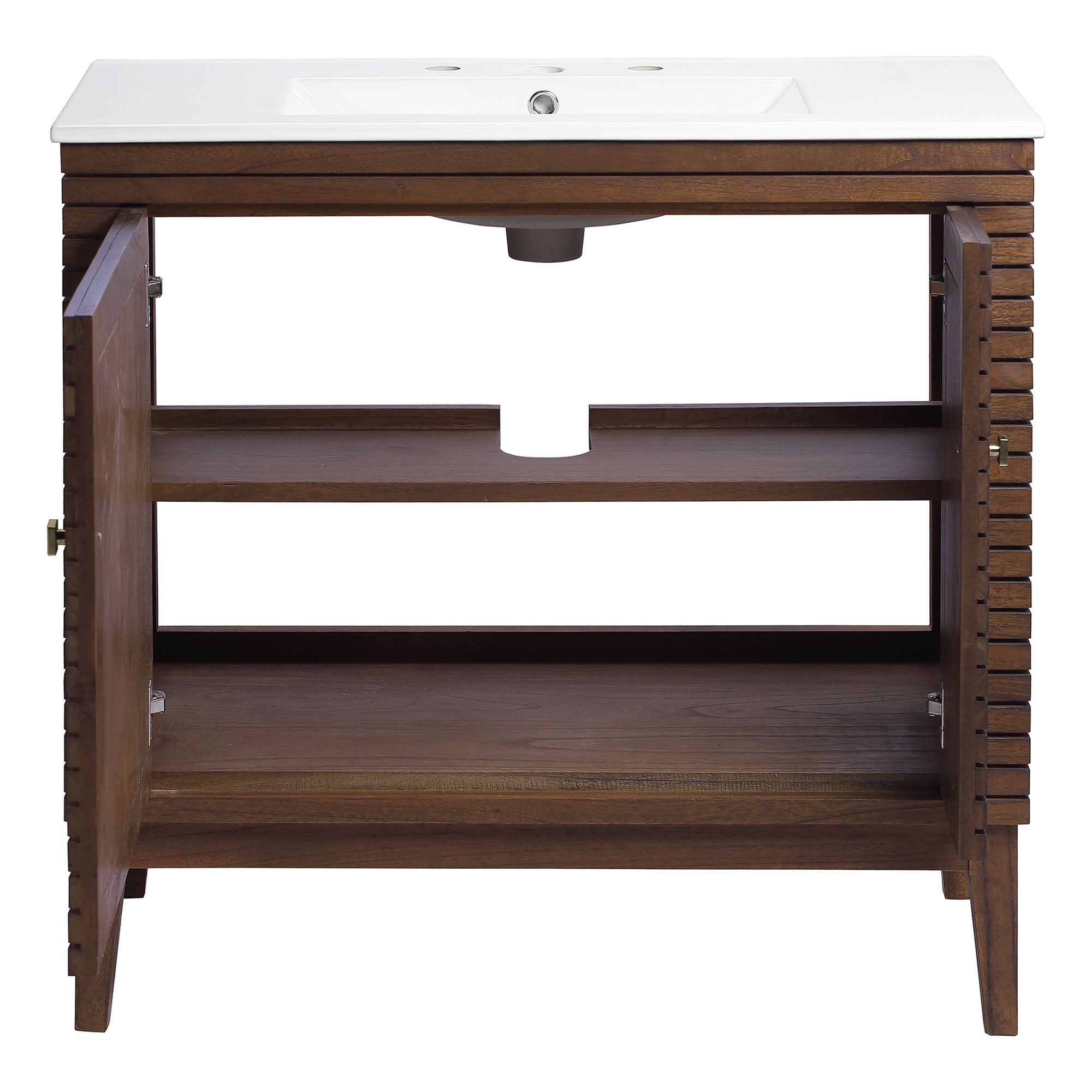 Ledger 36" Bathroom Vanity, Walnut White