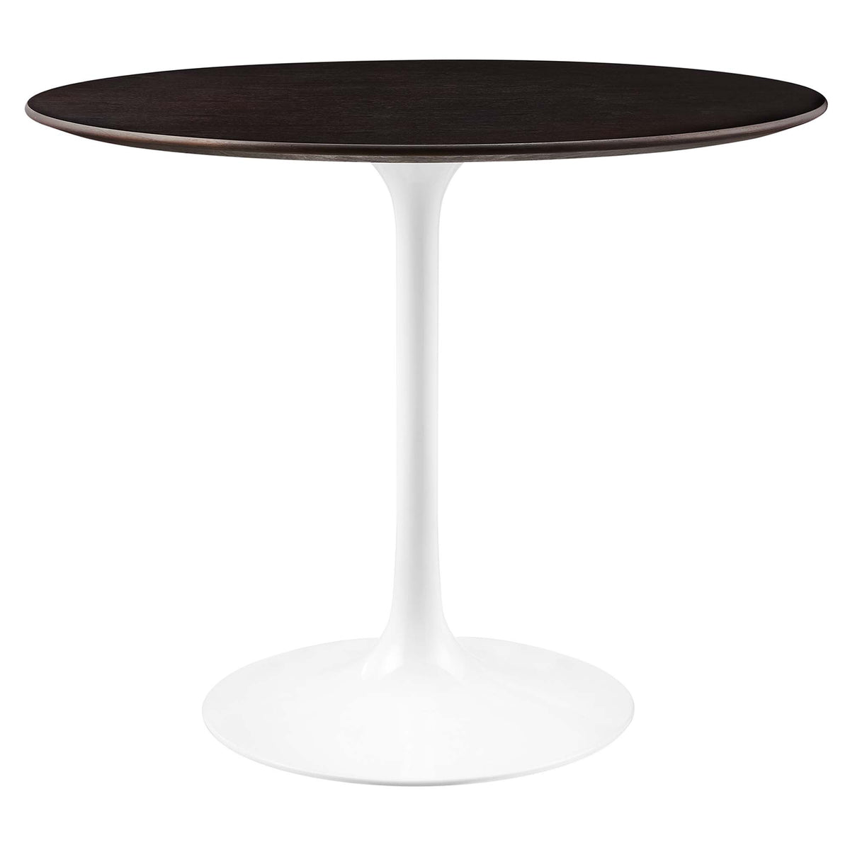 Lippa 36" Round Wood Dining Table, White Cherry Walnut