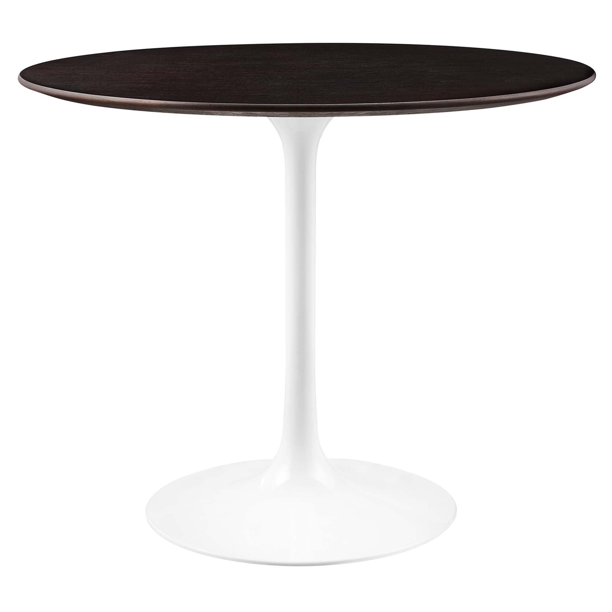 Lippa 36" Round Wood Dining Table, White Cherry Walnut