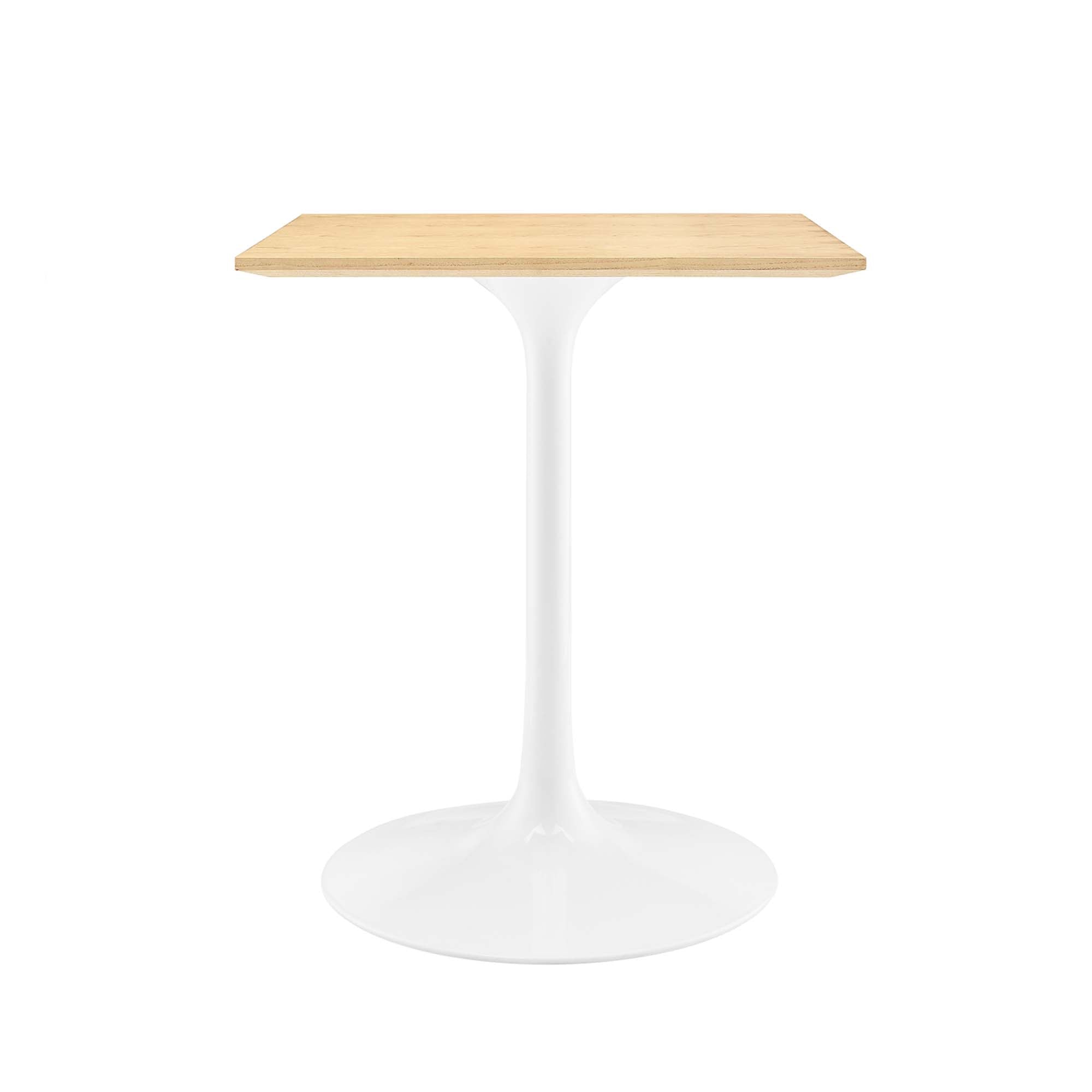 Lippa 24" Square Wood Dining Table, White Natural