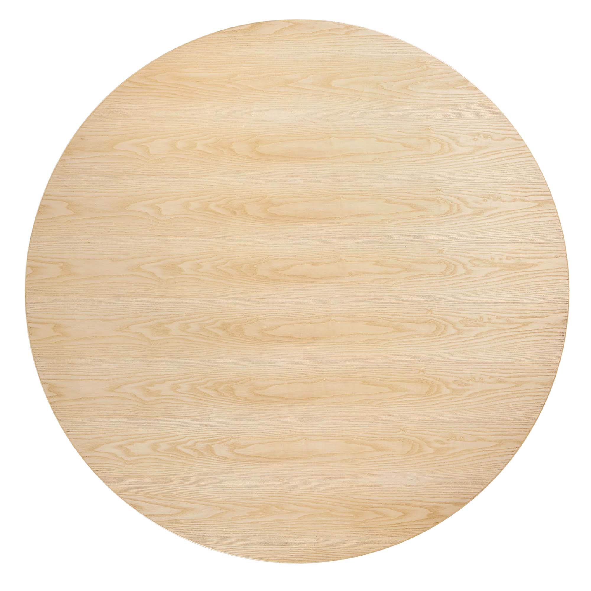 Lippa 60" Round Wood Dining Table, White Natural