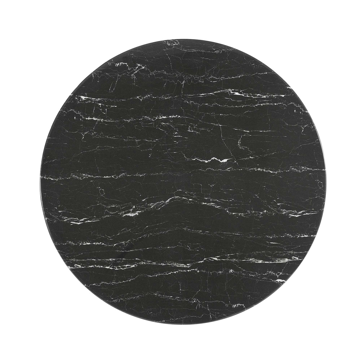 Lippa 40" Round Faux Marble Dining Table, White Black