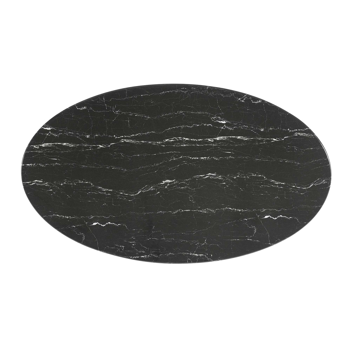 Lippa 54" Oval Faux Marble Dining Table, White Black