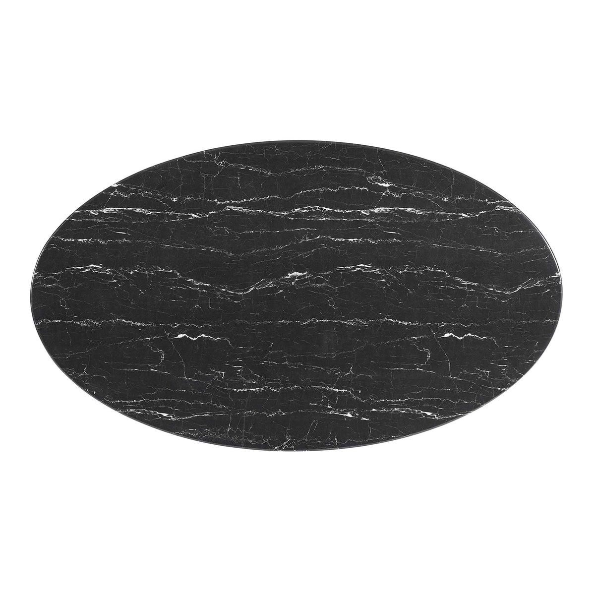 Lippa 60" Oval Faux Marble Dining Table, White Black