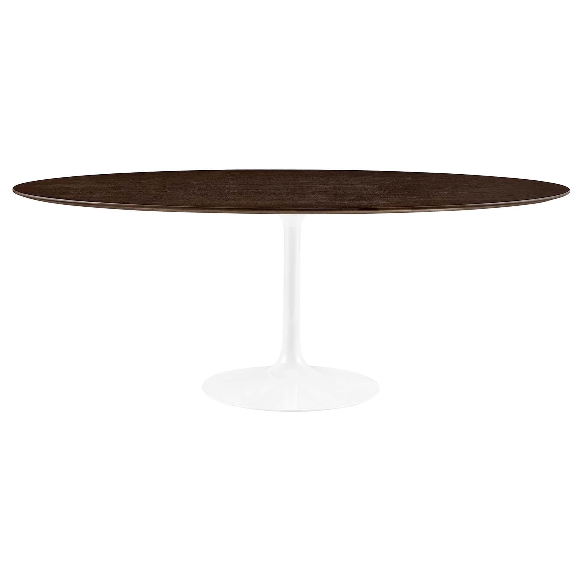 Lippa 78" Oval Wood Dining Table, White Cherry Walnut