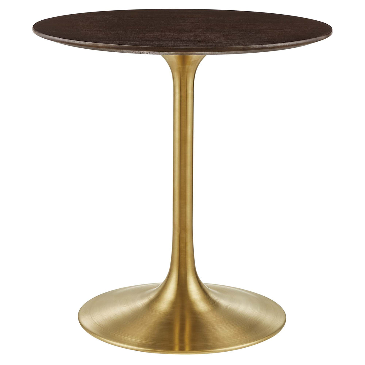 Lippa 28" Round Wood Dining Table, Gold Cherry Walnut