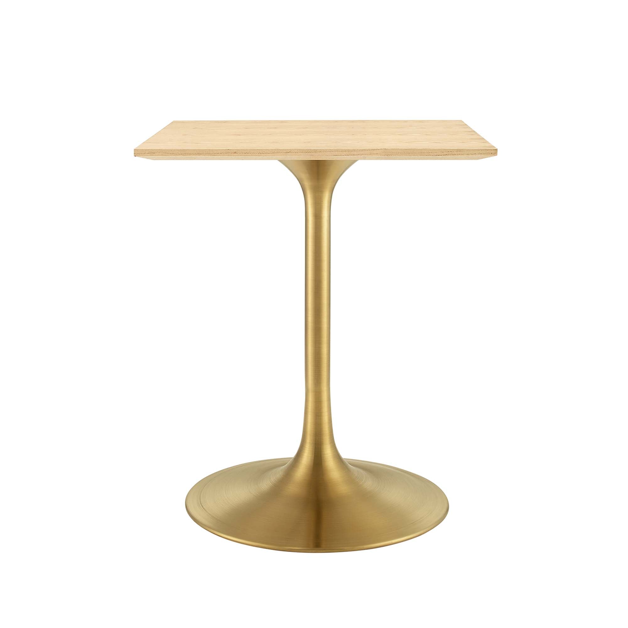Lippa 24" Square Wood Dining Table, Gold Natural