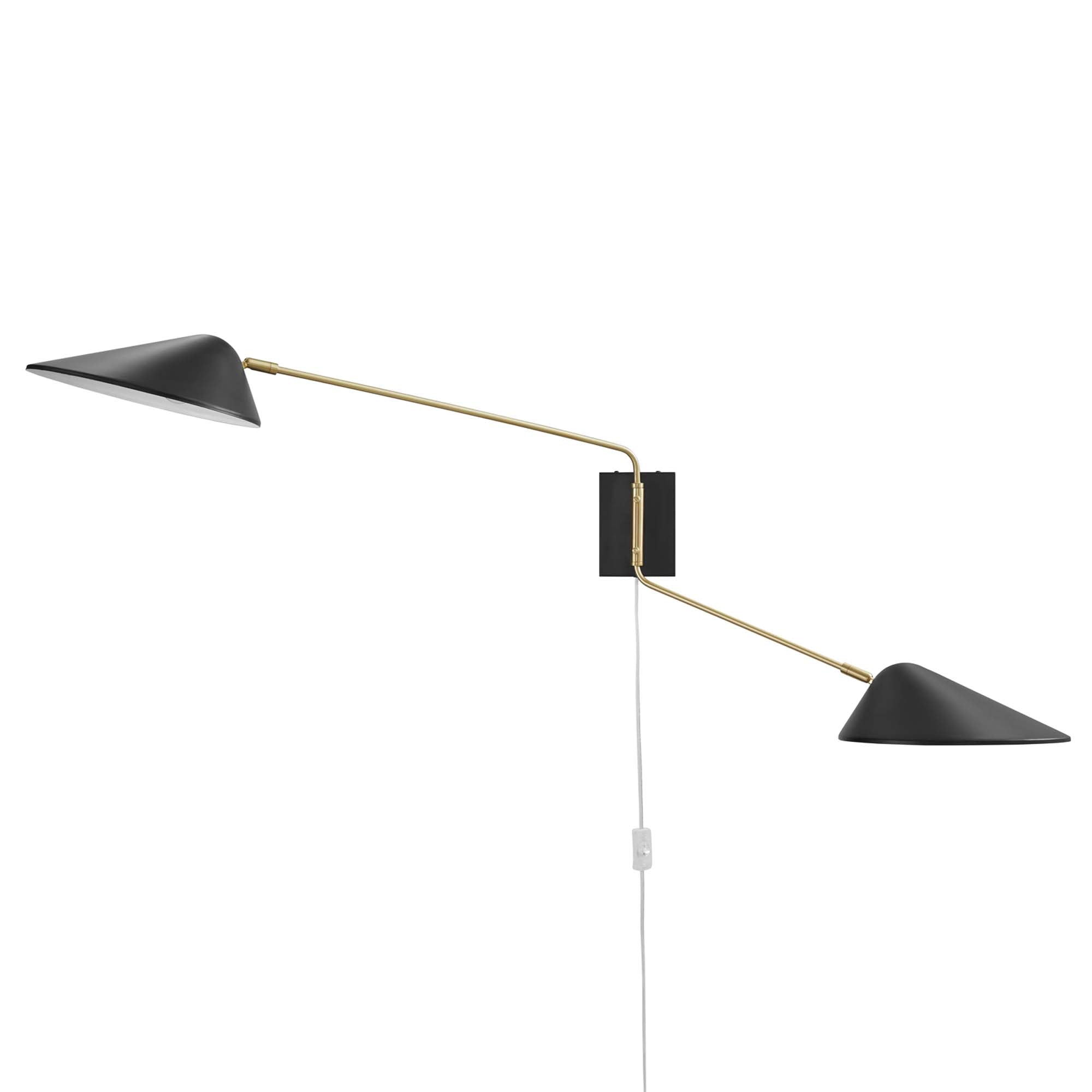 Journey 2-Light Swing Arm Wall Sconce, Black