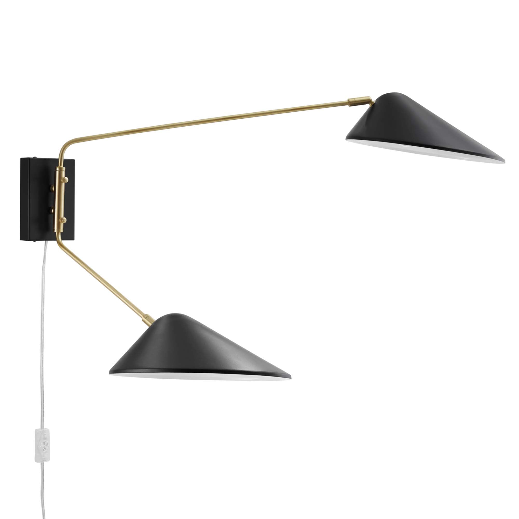 Journey 2-Light Swing Arm Wall Sconce, Black