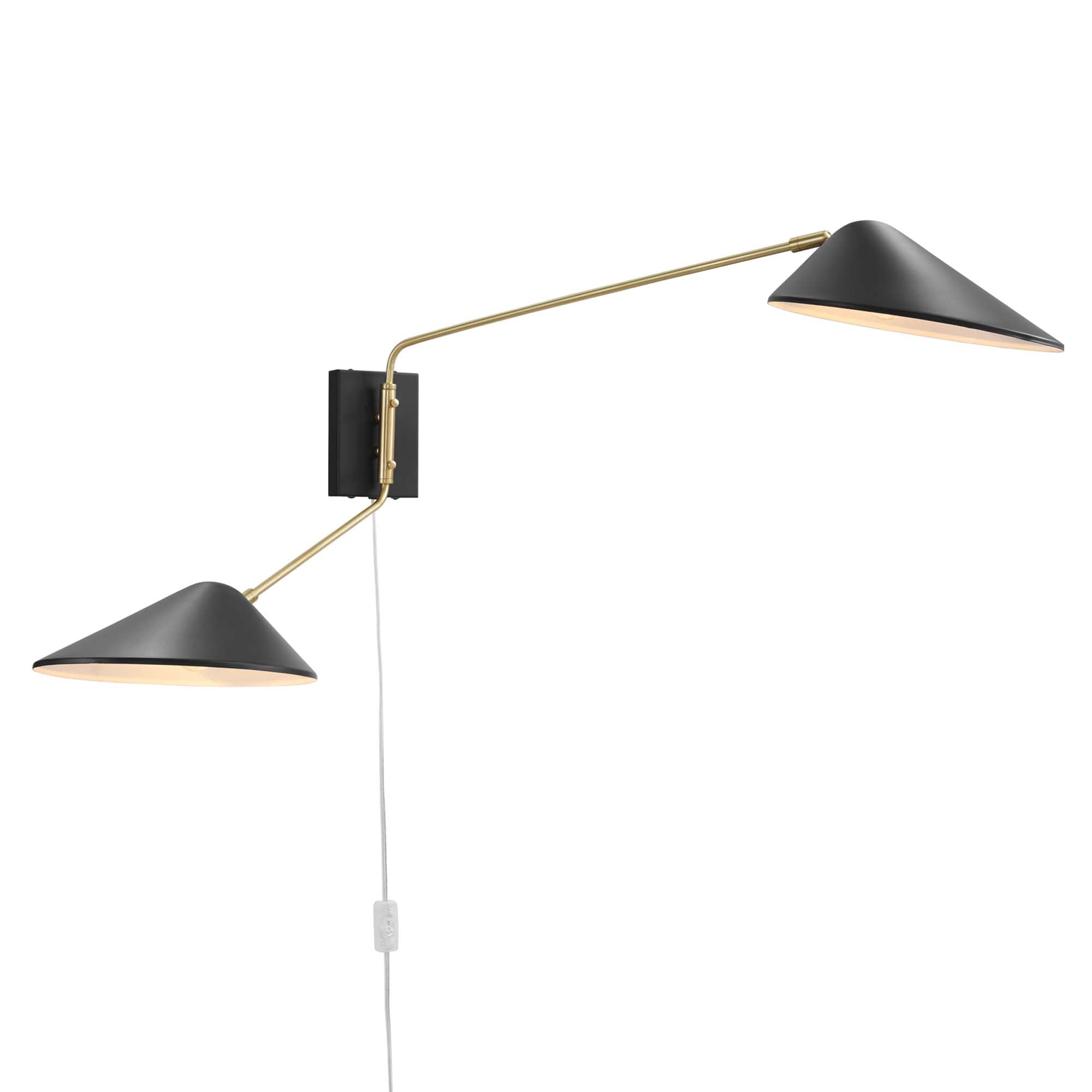 Journey 2-Light Swing Arm Wall Sconce, Black