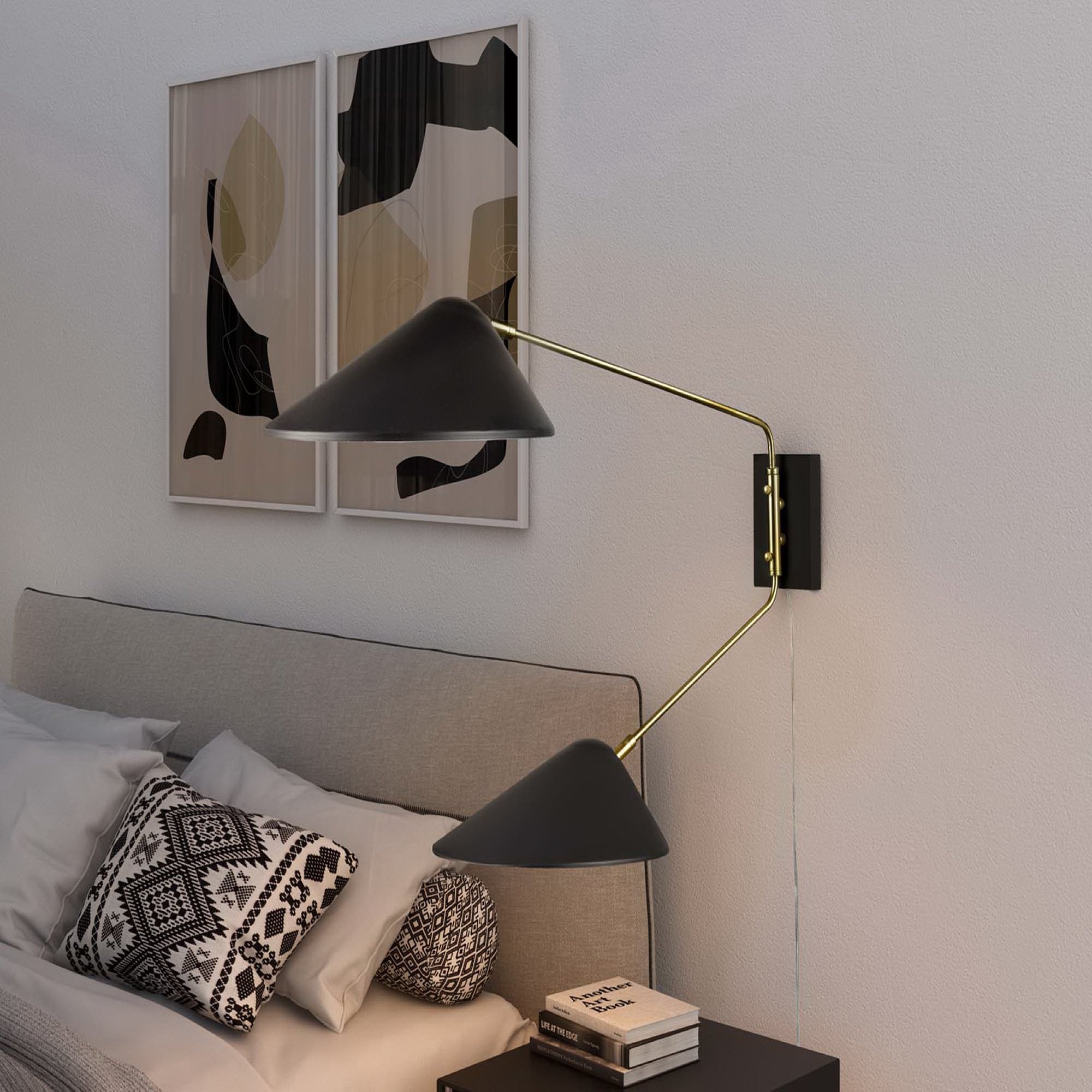 Journey 2-Light Swing Arm Wall Sconce, Black