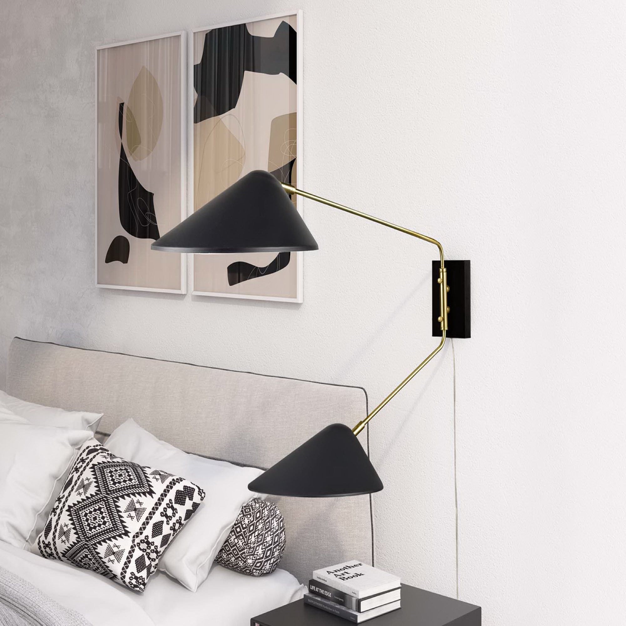 Journey 2-Light Swing Arm Wall Sconce, Black