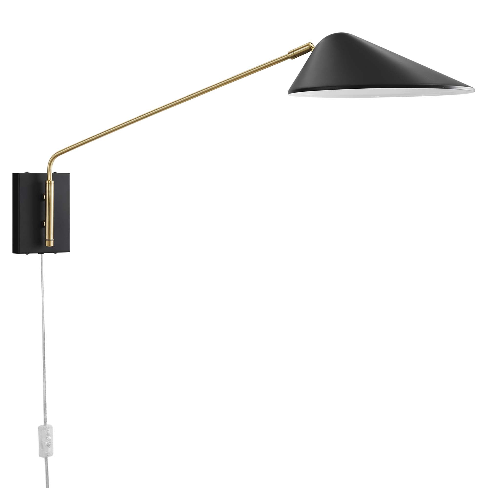 Journey 24" Swing Arm Wall Sconce, Black