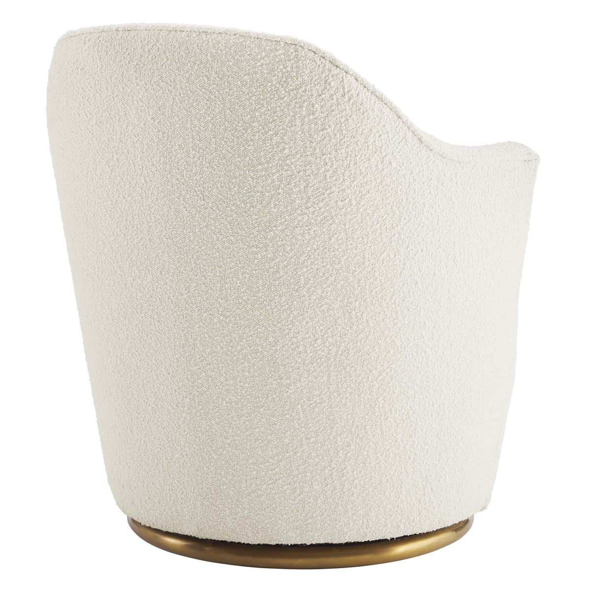 Nora Boucle Upholstered Swivel Chair, White