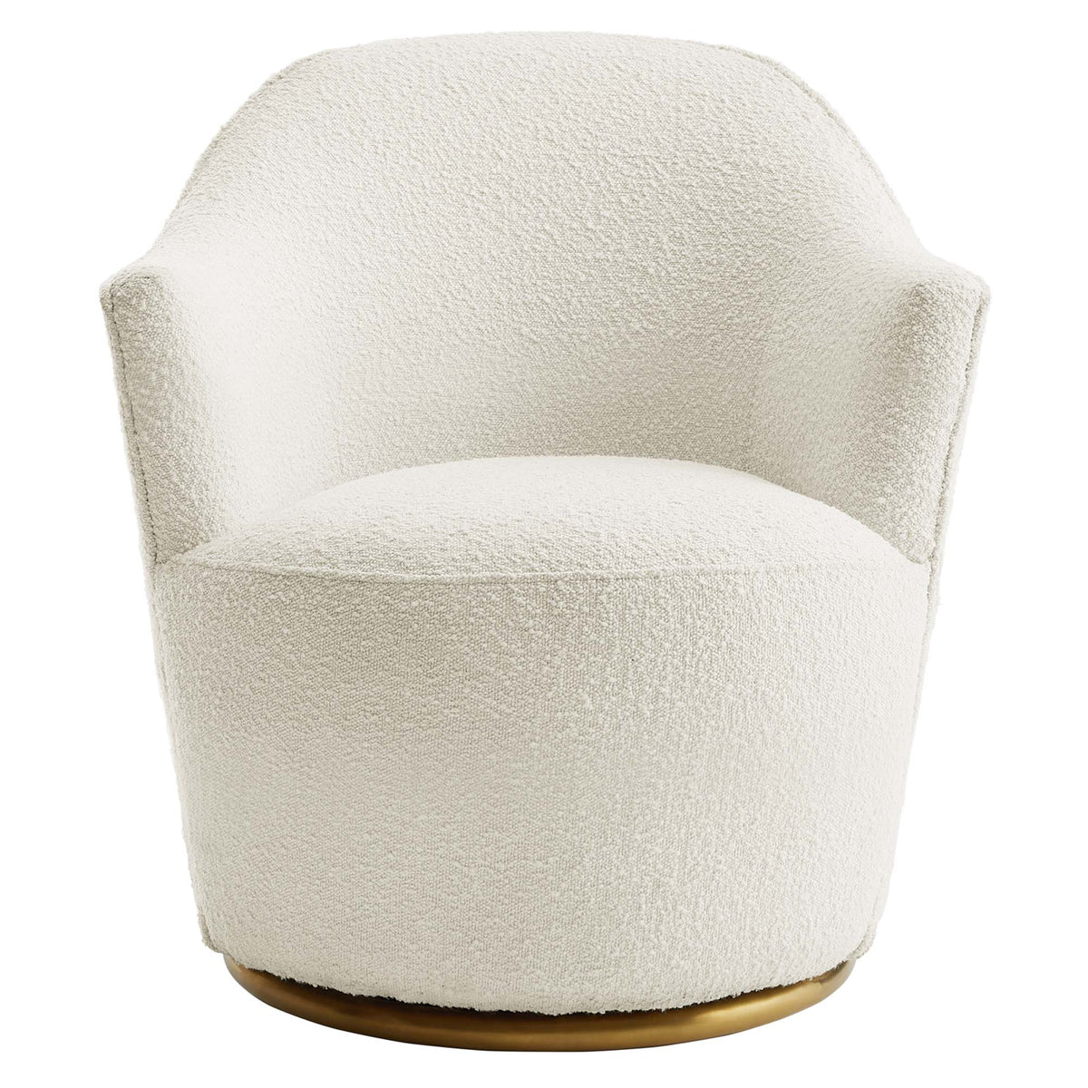 Nora Boucle Upholstered Swivel Chair, White