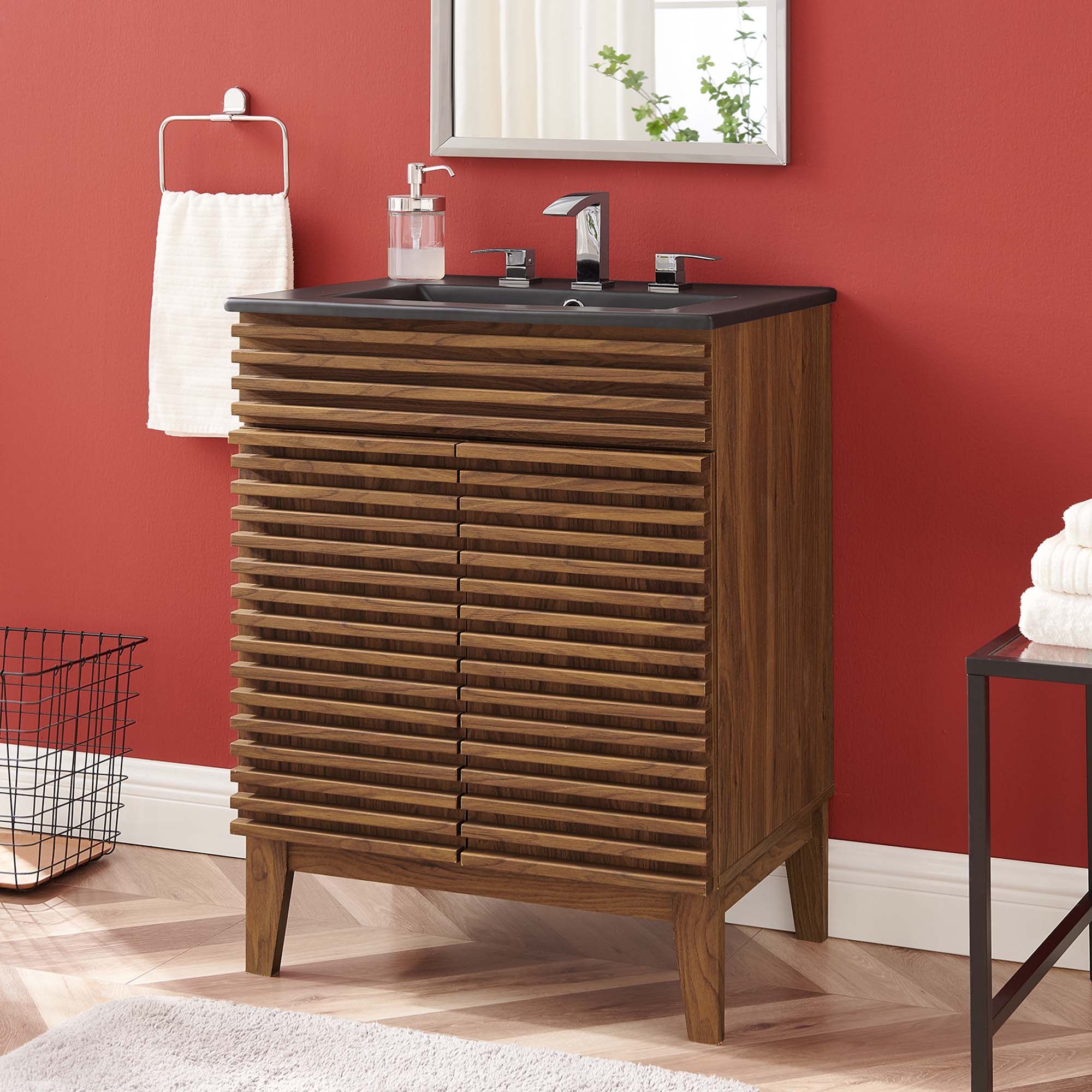 Render 24" Bathroom Vanity, Walnut Black