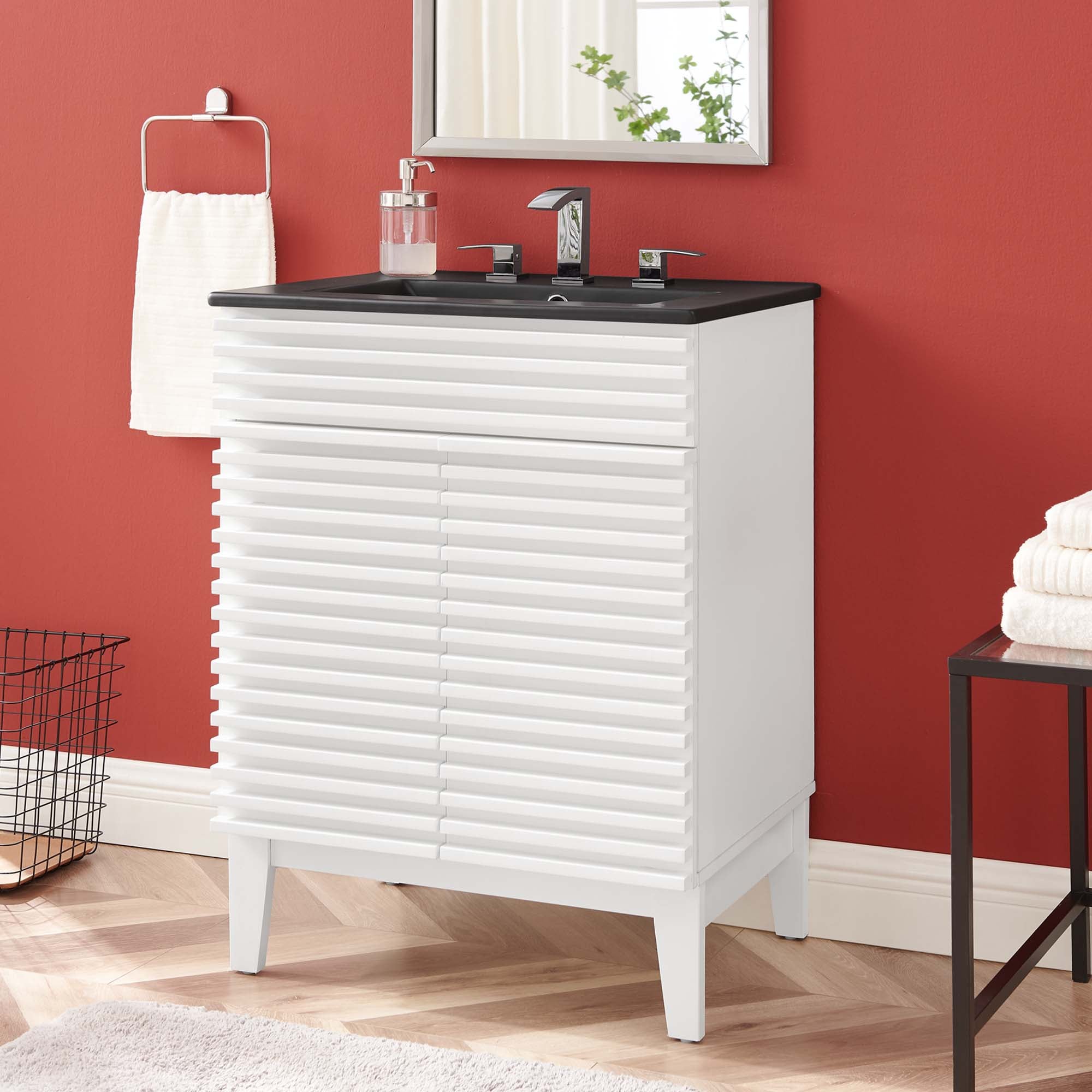 Render 24" Bathroom Vanity, White Black