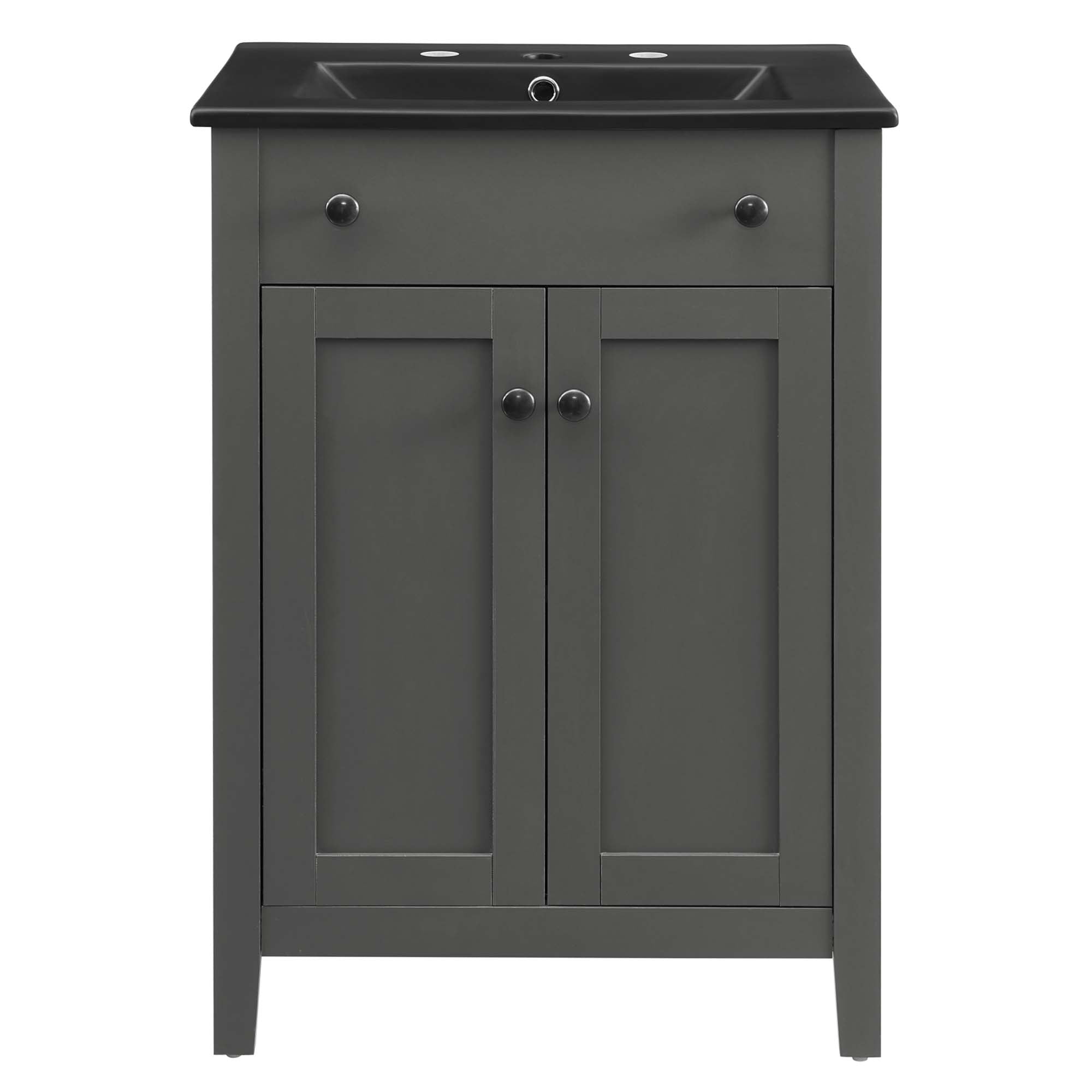 Nantucket 24" Bathroom Vanity, Gray Black