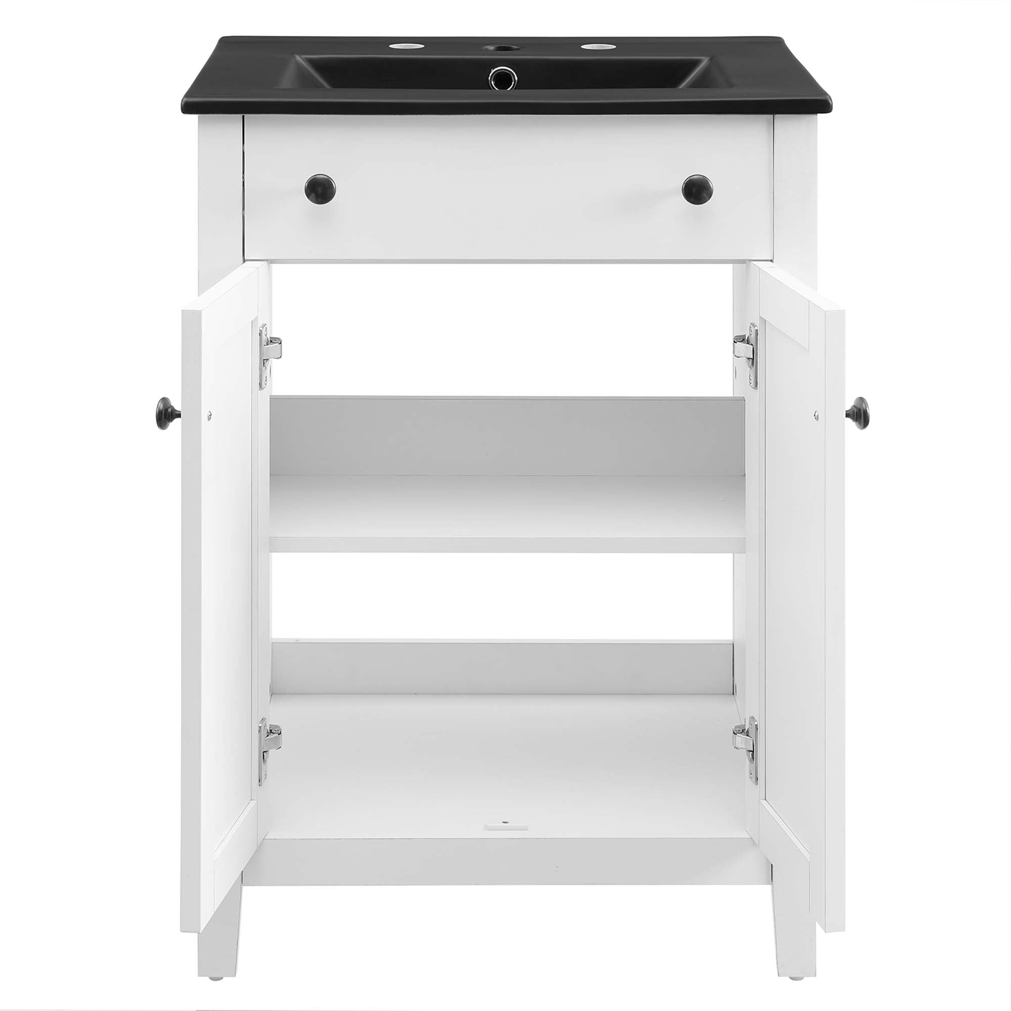 Nantucket 24" Bathroom Vanity, White Black
