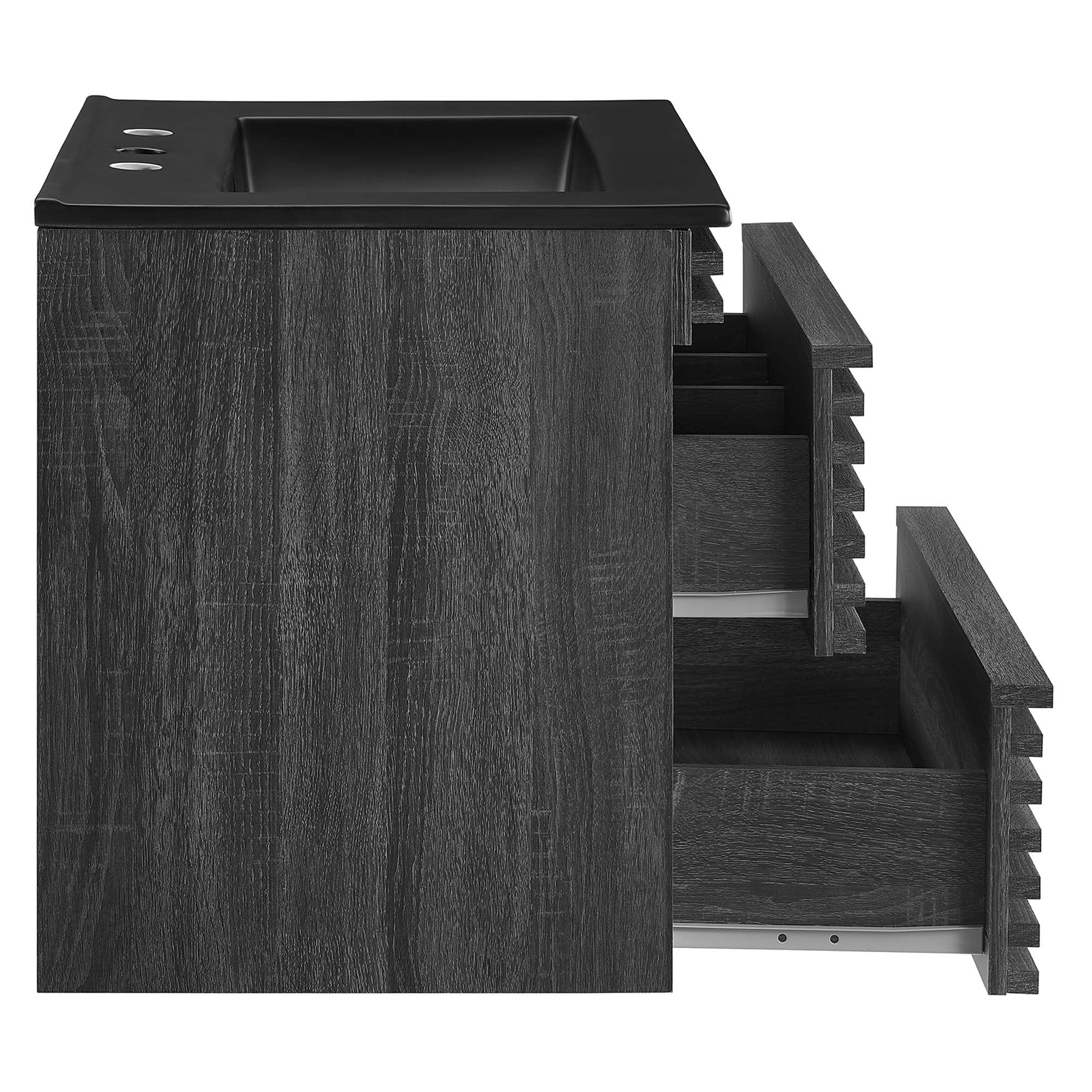 Render 24" Wall-Mount Bathroom Vanity, Charcoal Black