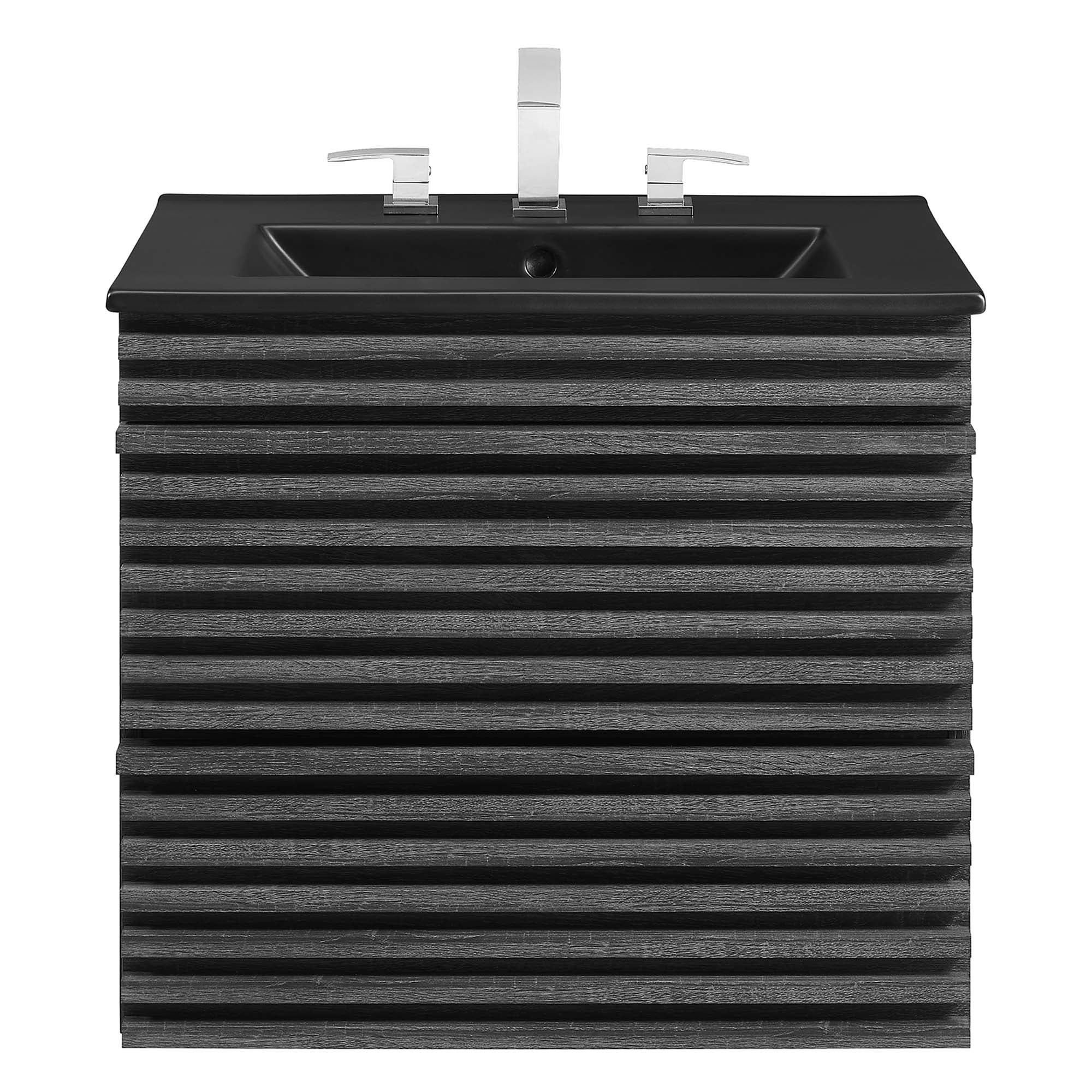 Render 24" Wall-Mount Bathroom Vanity, Charcoal Black
